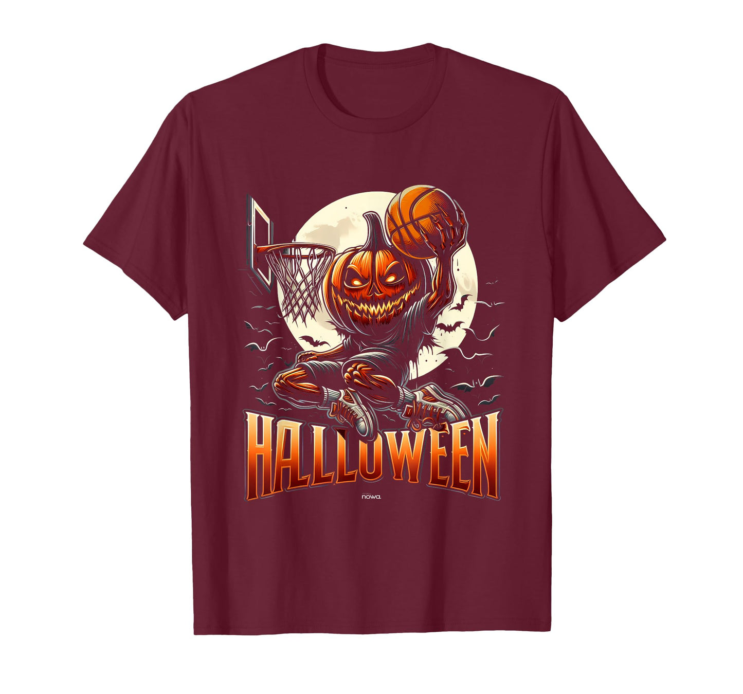 HALLOWEEN BASKETBALL SCARY PUMPKIN MOONLIGHT SLAM T-Shirt