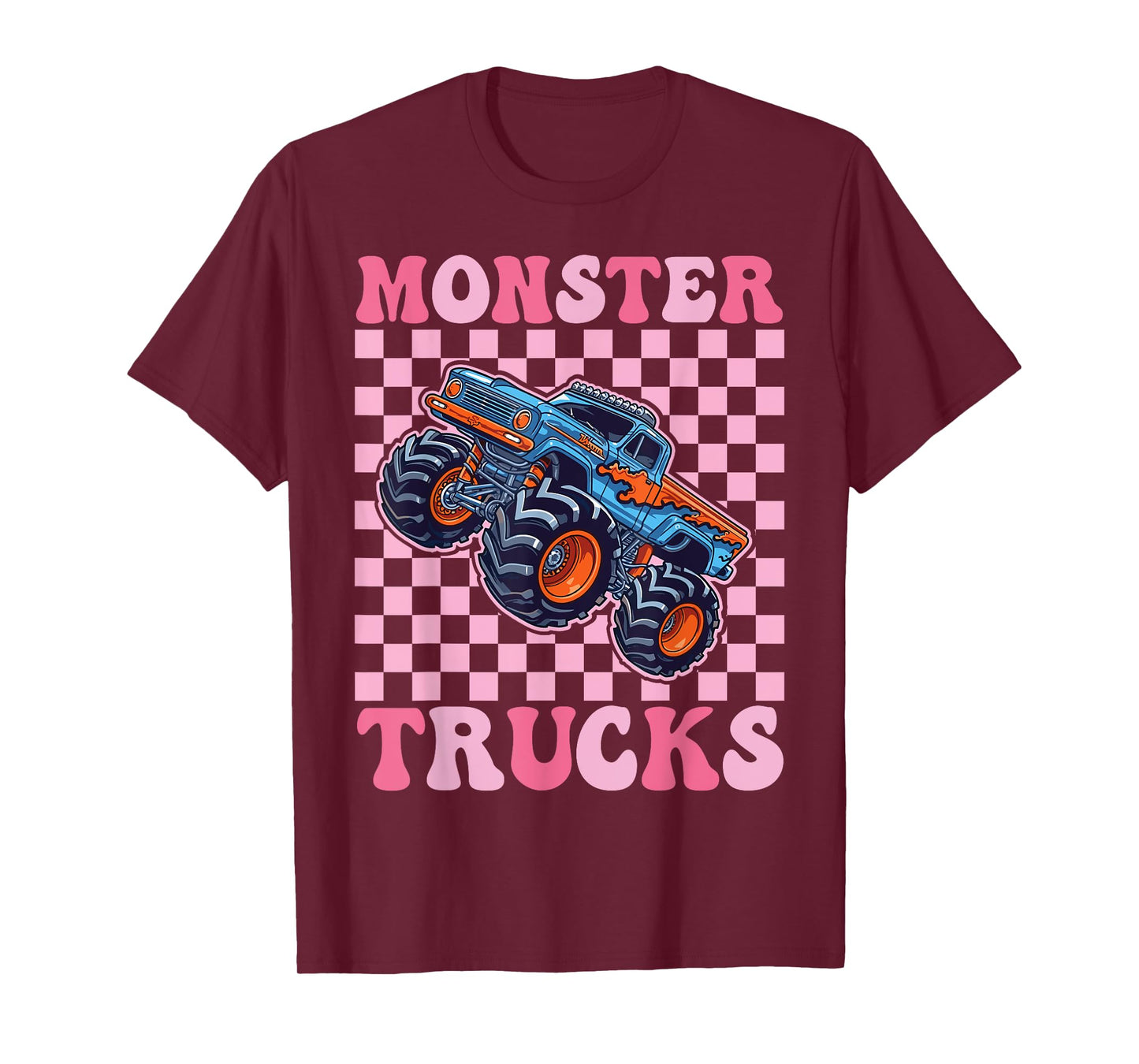 Monster Truck for Toddlers, Girl Monster Truck Retro Vintage T-Shirt