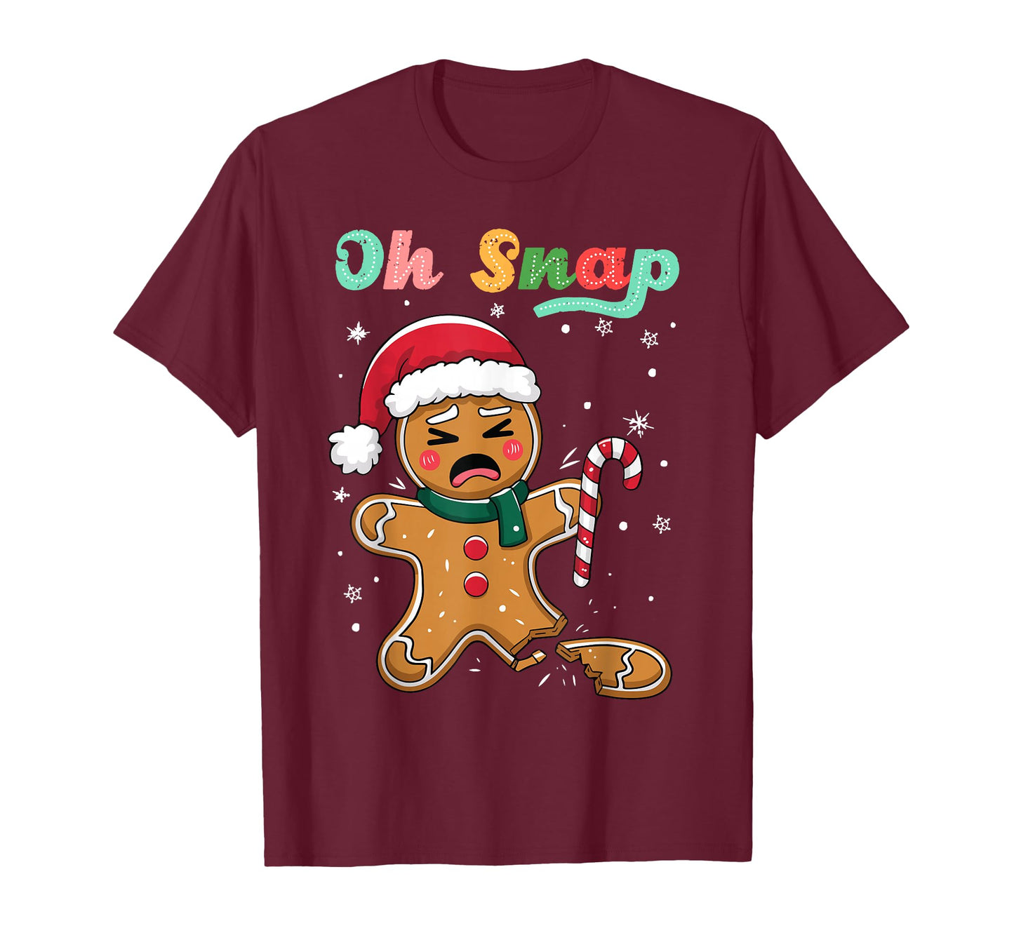 Funny Oh Snap Gingerbread Man Christmas Cookie Xmas Boy Girl T-Shirt