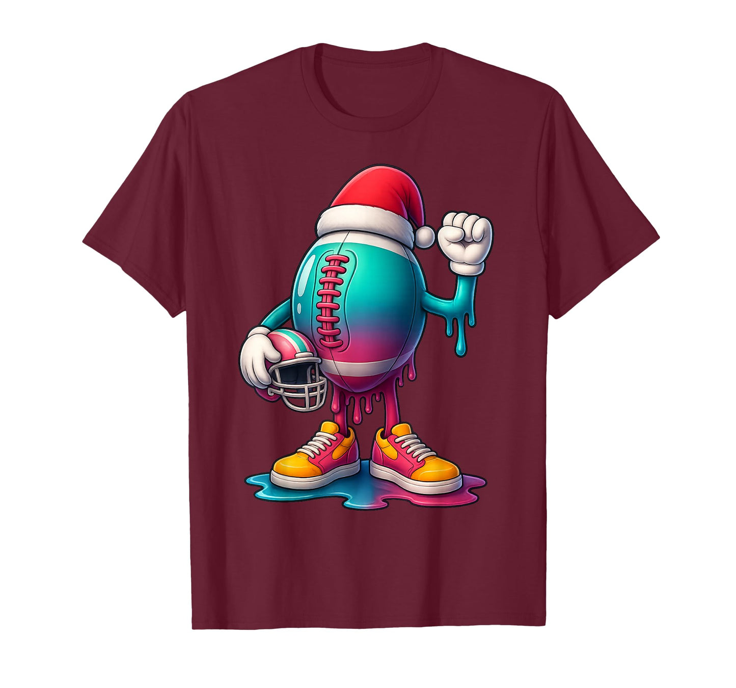 Christmas Soccer Boys American Football Xmas Ice Cream Kids T-Shirt