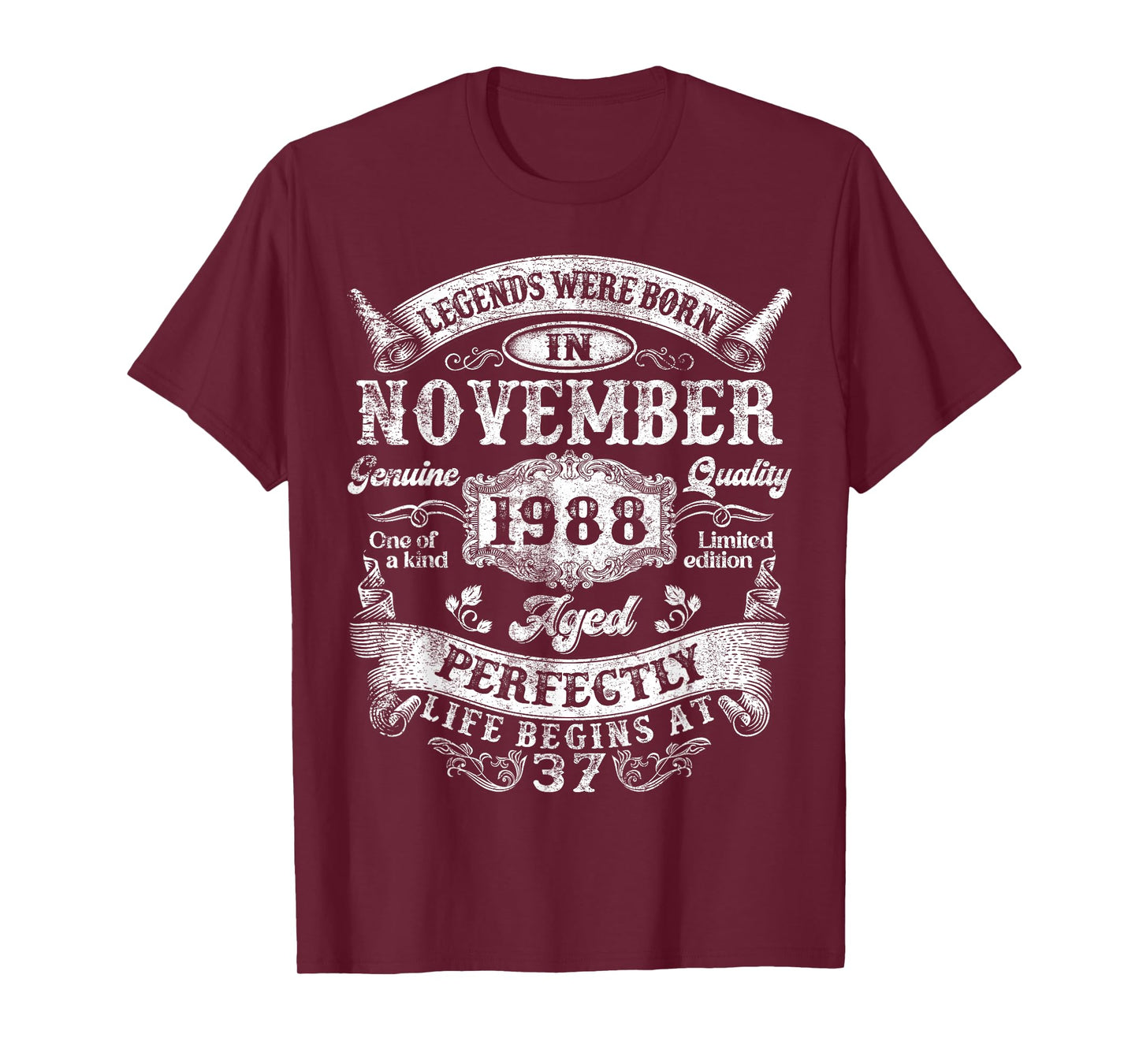 Legends were Born in November 1988 Vintage 37th Birthday Men T-Shirt
