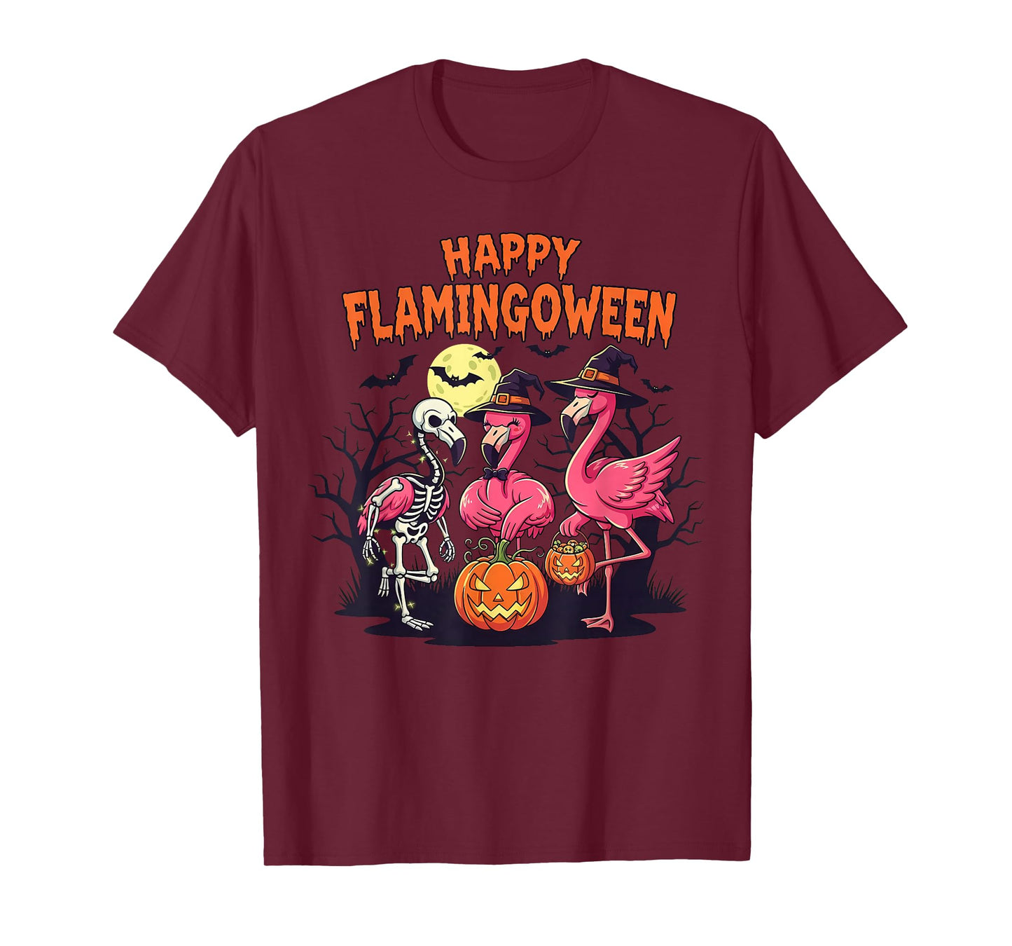 Happy Flamingoween Flamingo Halloween Costume Party Design T-Shirt