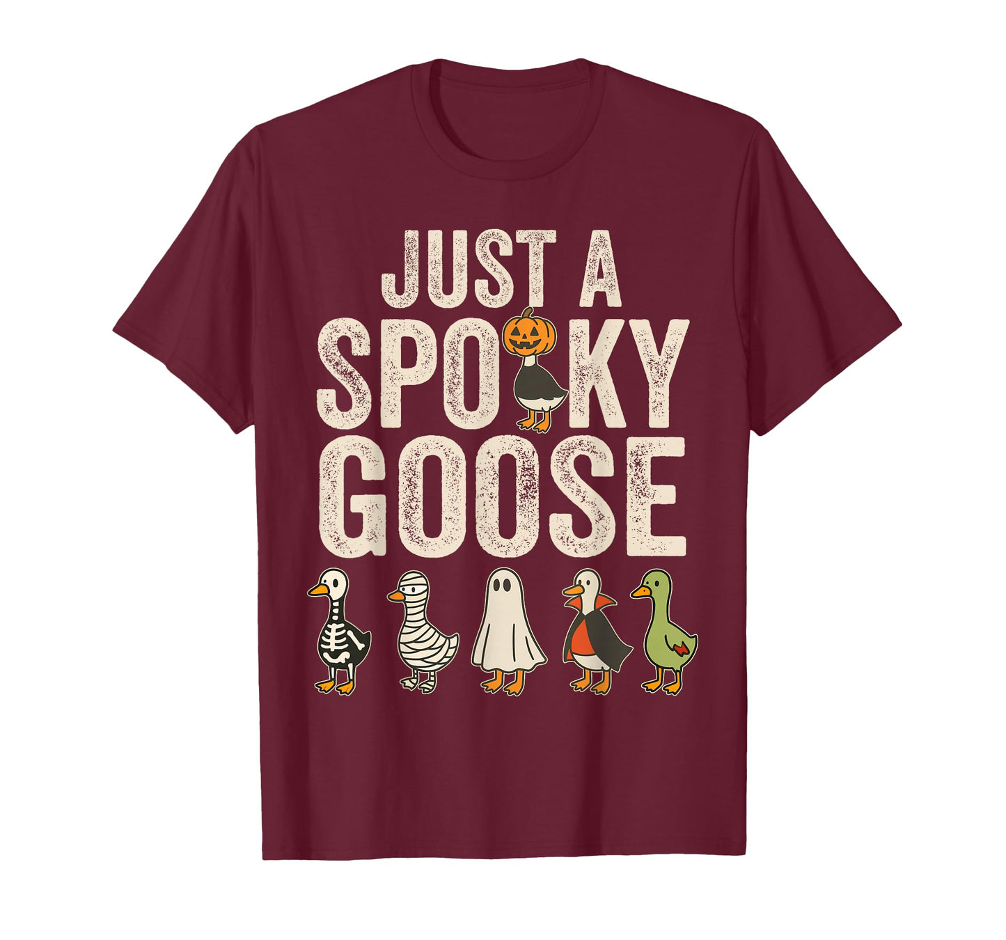 Retro Just A Spooky Goose Halloween Silly Goose Halloween T-Shirt