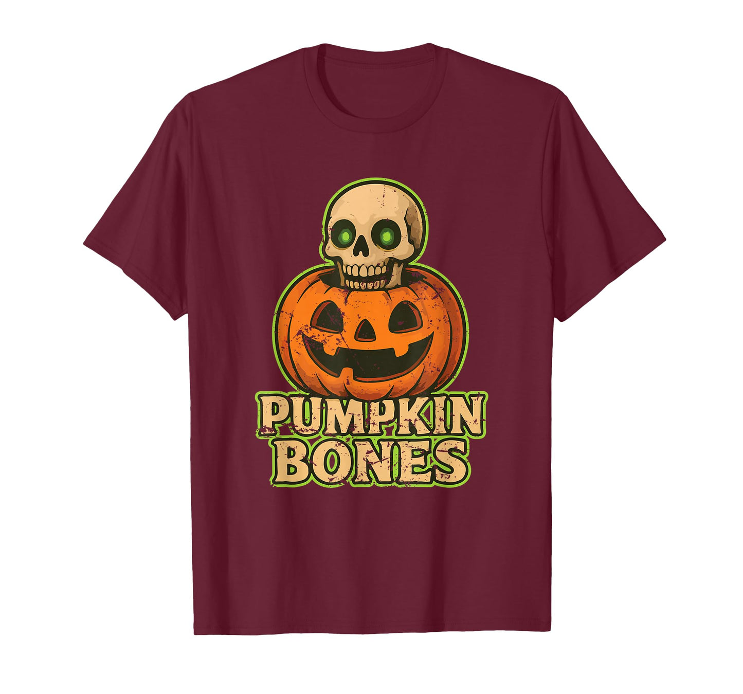 Pumpkin Bones Head and Pumpkin T-Shirt