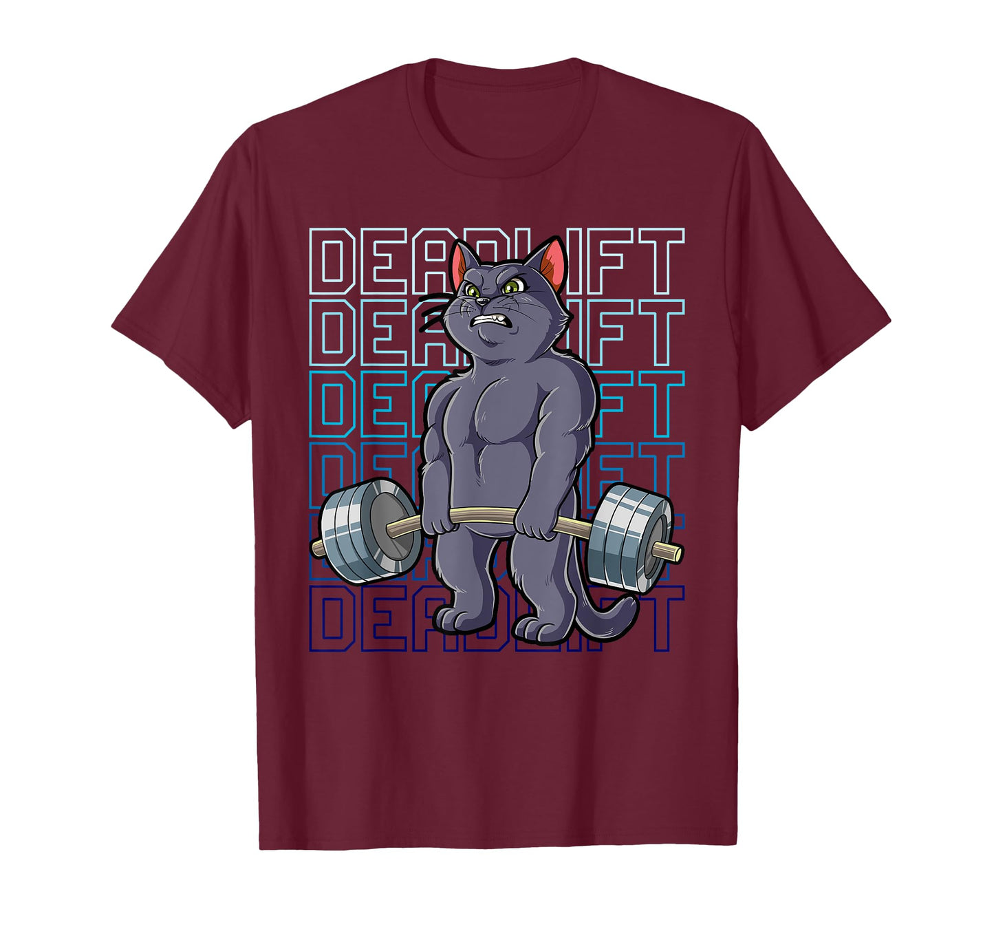 Cat Gym Weight Training Deadlift Men Women T-Shirt