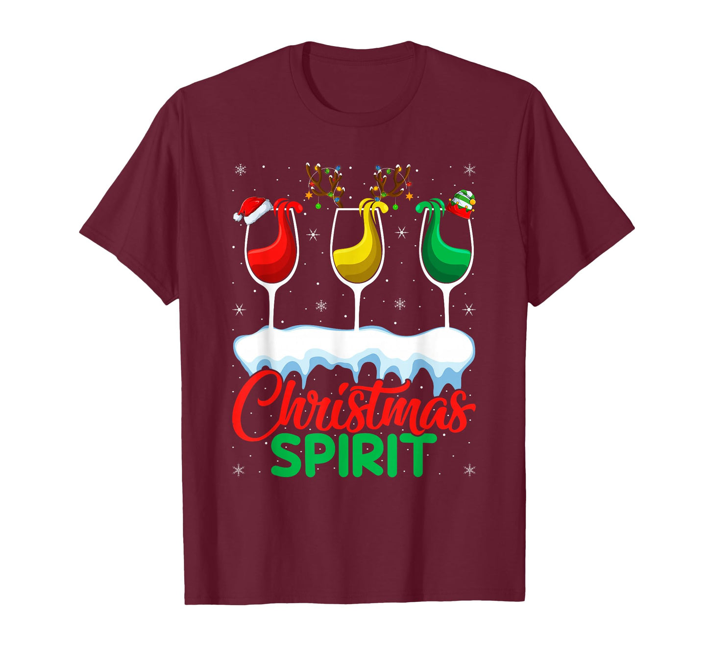 Christmas Spirits Beer Wine Drinking Xmas Holiday Party T-Shirt
