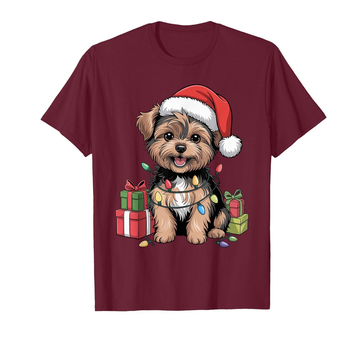 Cute Yorkipoo Christmas Xmas Design Funny Dog Lover Holiday T-Shirt