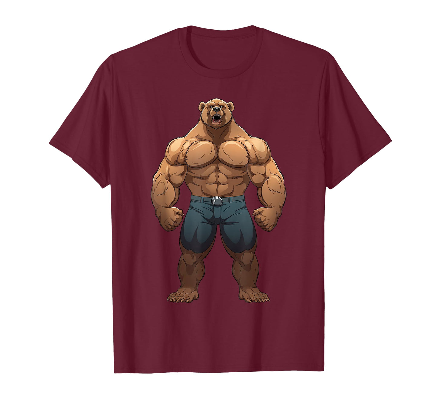 Bear Bodybuilder Muscular Body Gym Fitness Weightlifting T-Shirt