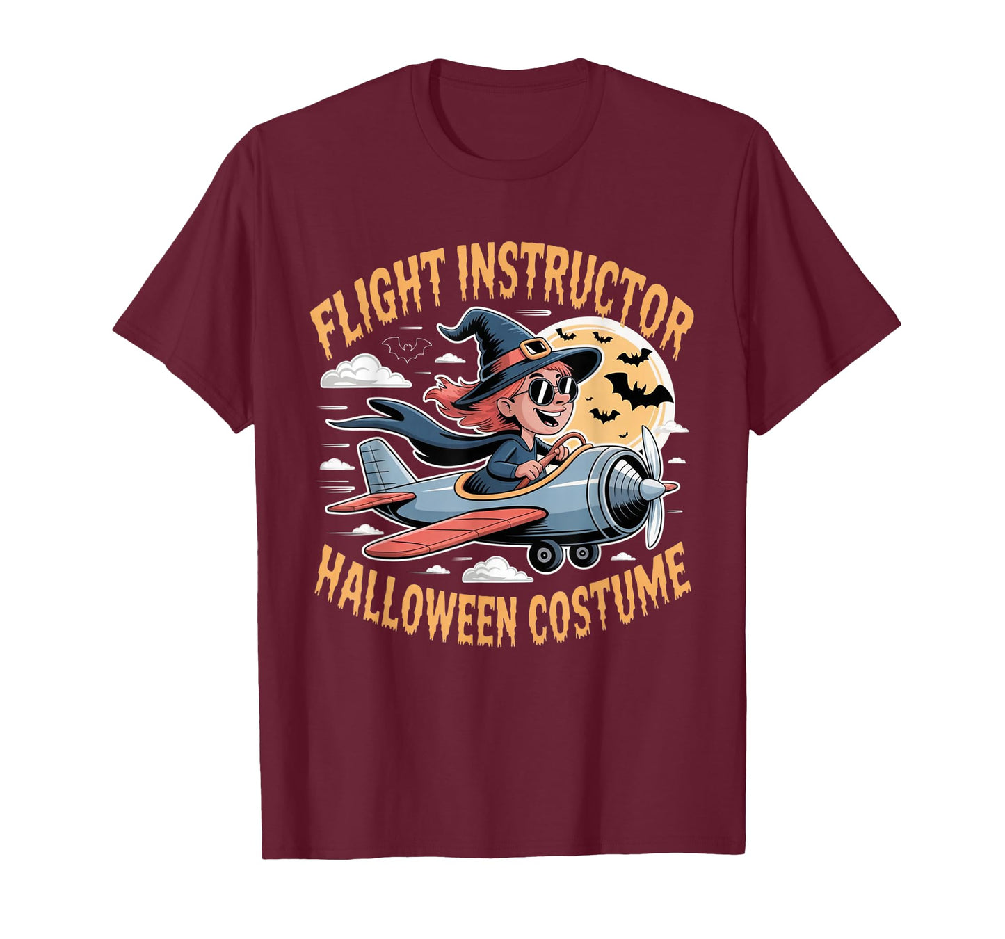 Flight Instructor Witch Funny Aviation Halloween T-Shirt