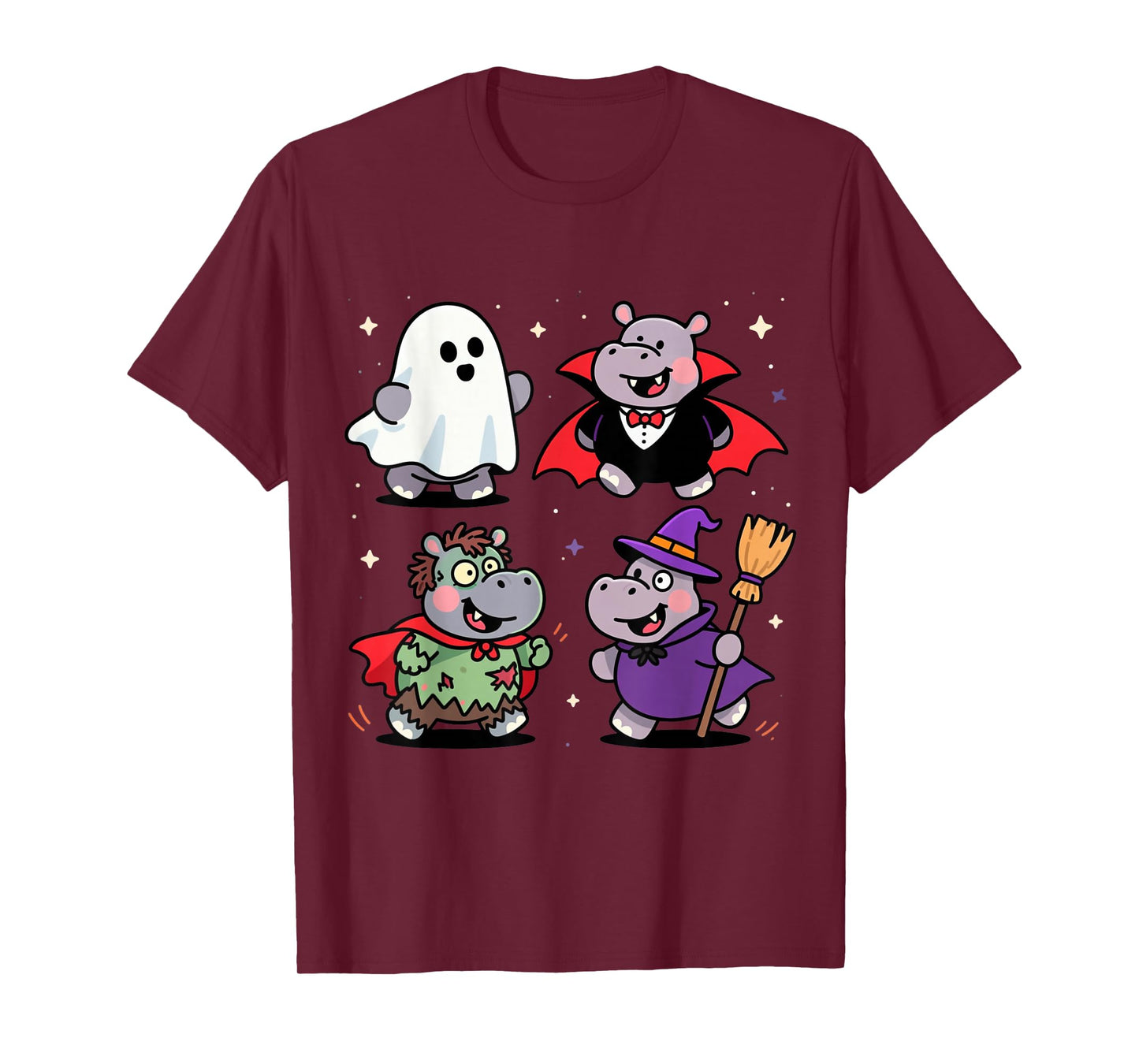 Hippo Ghost Witch Zombie Halloween Costume Trick or Treat T-Shirt