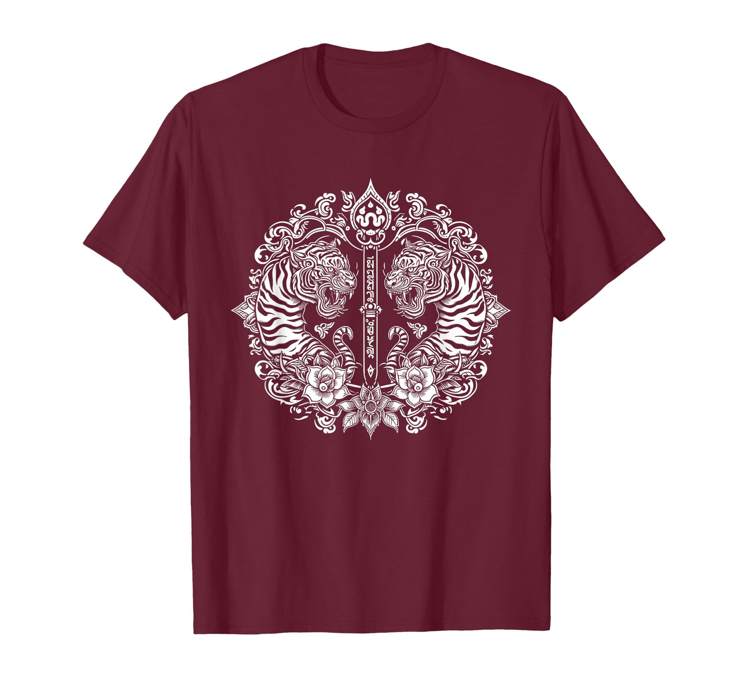 Sak Yant Muay Thai Art Tattoo Twin Tiger Kickboxing Thailand T-Shirt