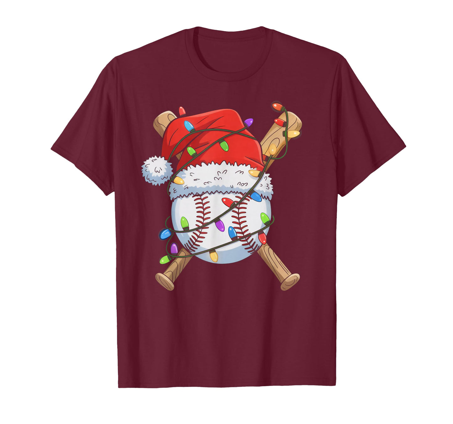 Santa Sports Design for Men Boys Christmas Baseball Player T-Shirt