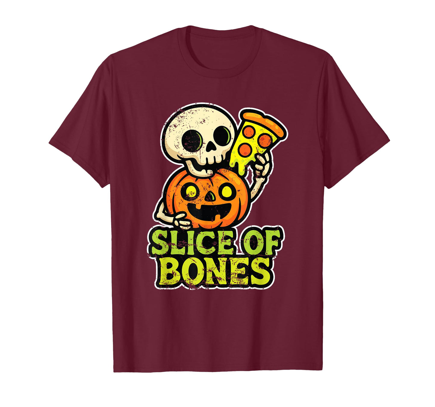 Slice of Bones Pizza Skeleton T-Shirt