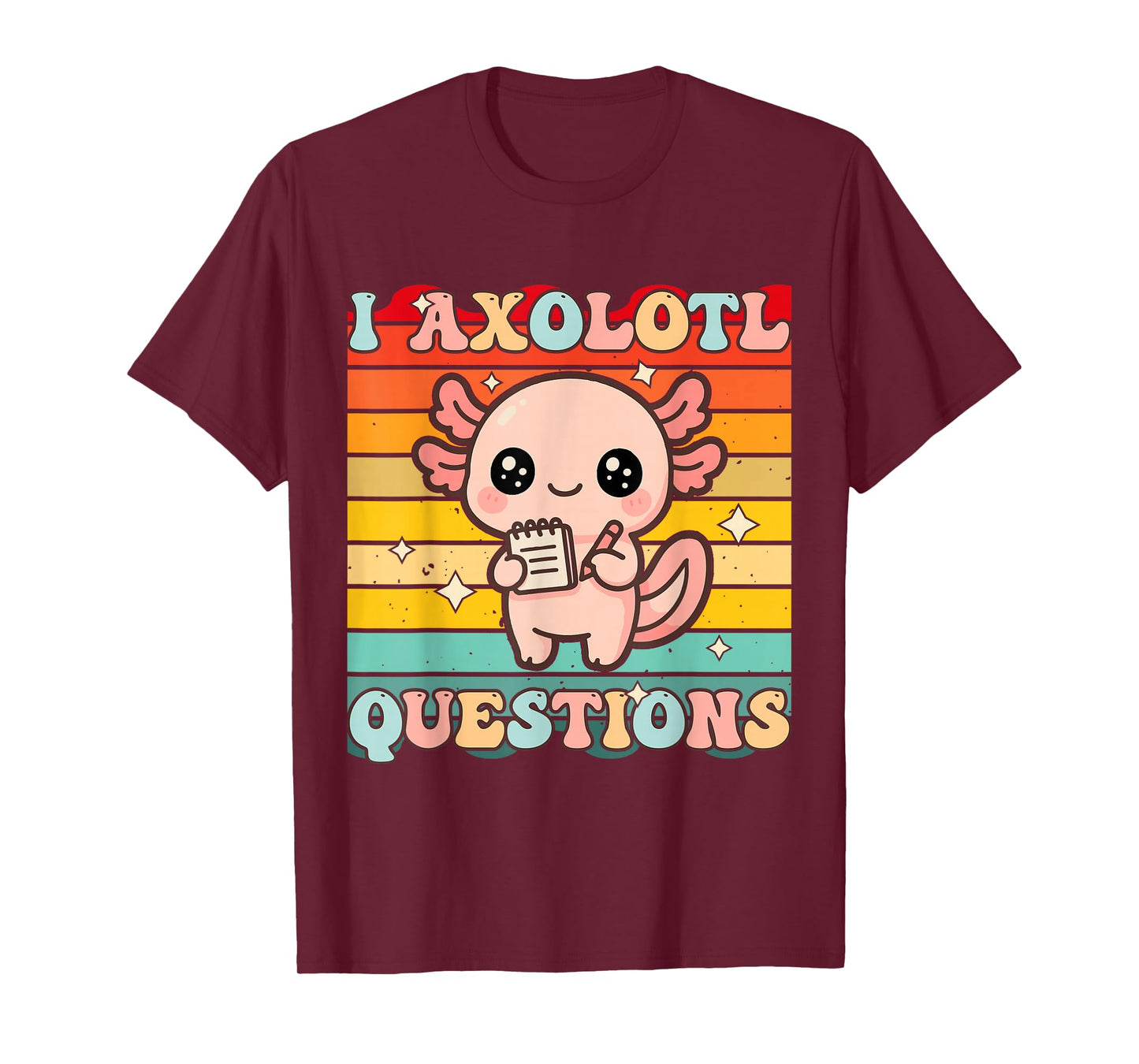 I Axolotl Questions Funny Adults Youth Kids Retro Vintage T-Shirt