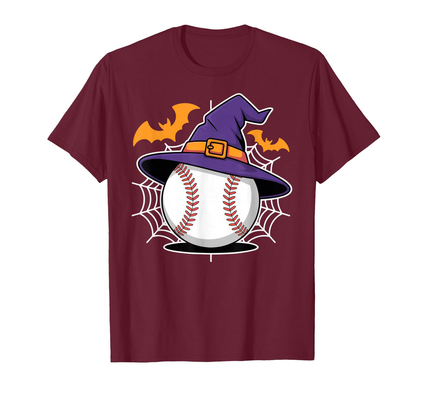 Baseball Witch Hat Spooky Vibes Sports Fans Halloween T-Shirt