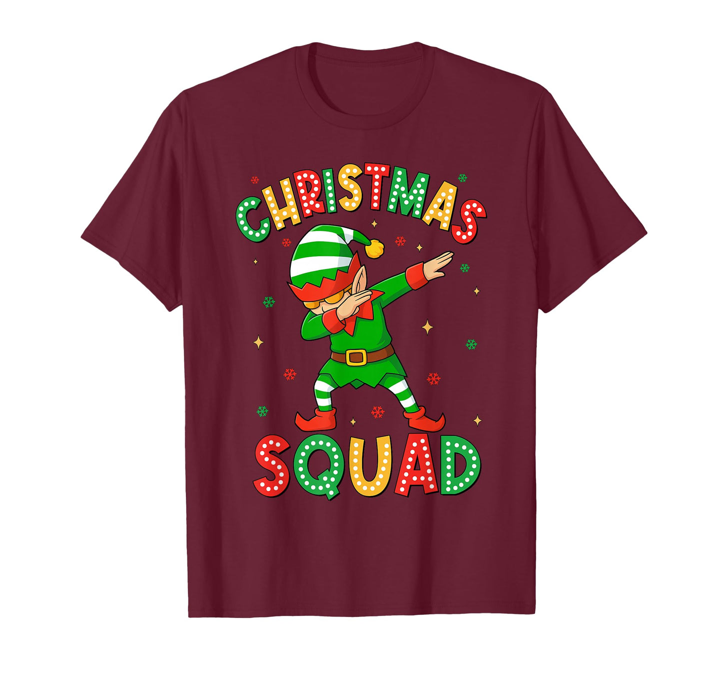 Dabbing Christmas Squad Santa Elf Family Matching Pajamas T-Shirt