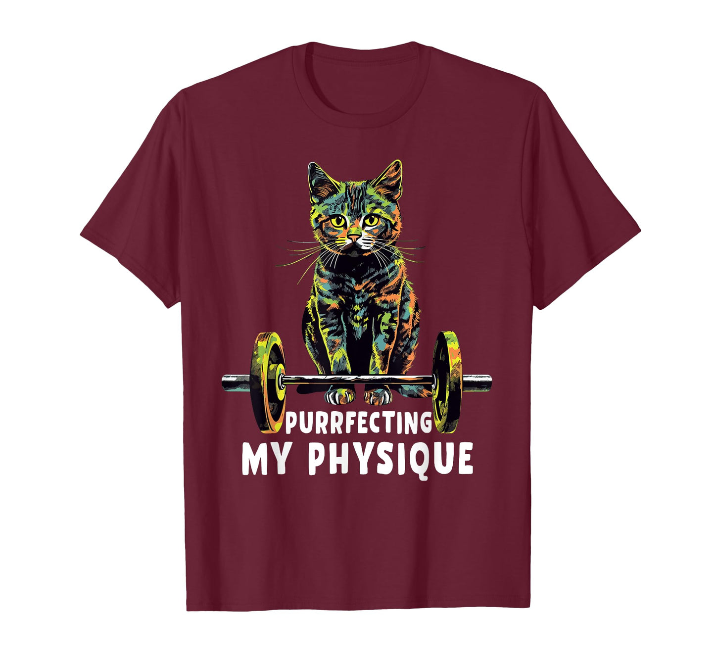 Gym, Workout or Fitness Gift Funny Cat in a Gym Men Women T-Shirt