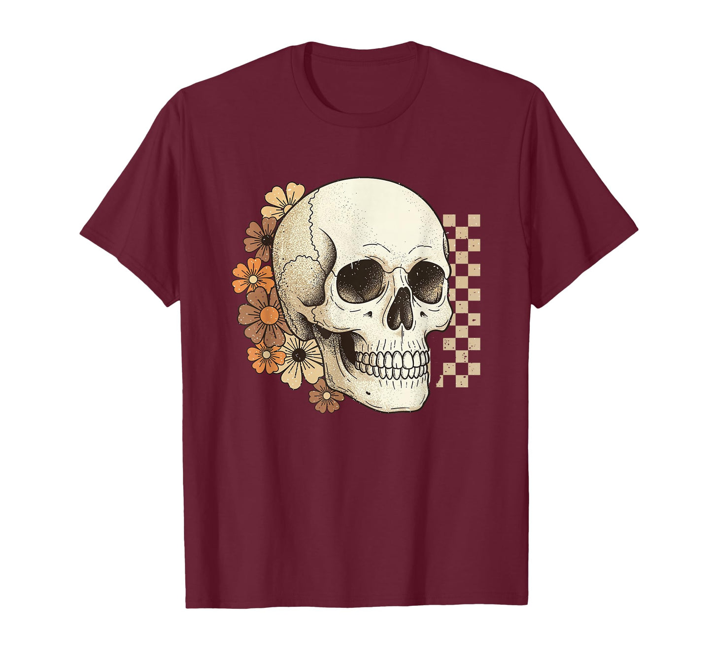 Skeleton Floral Vintage Skull Halloween Women Men T-Shirt