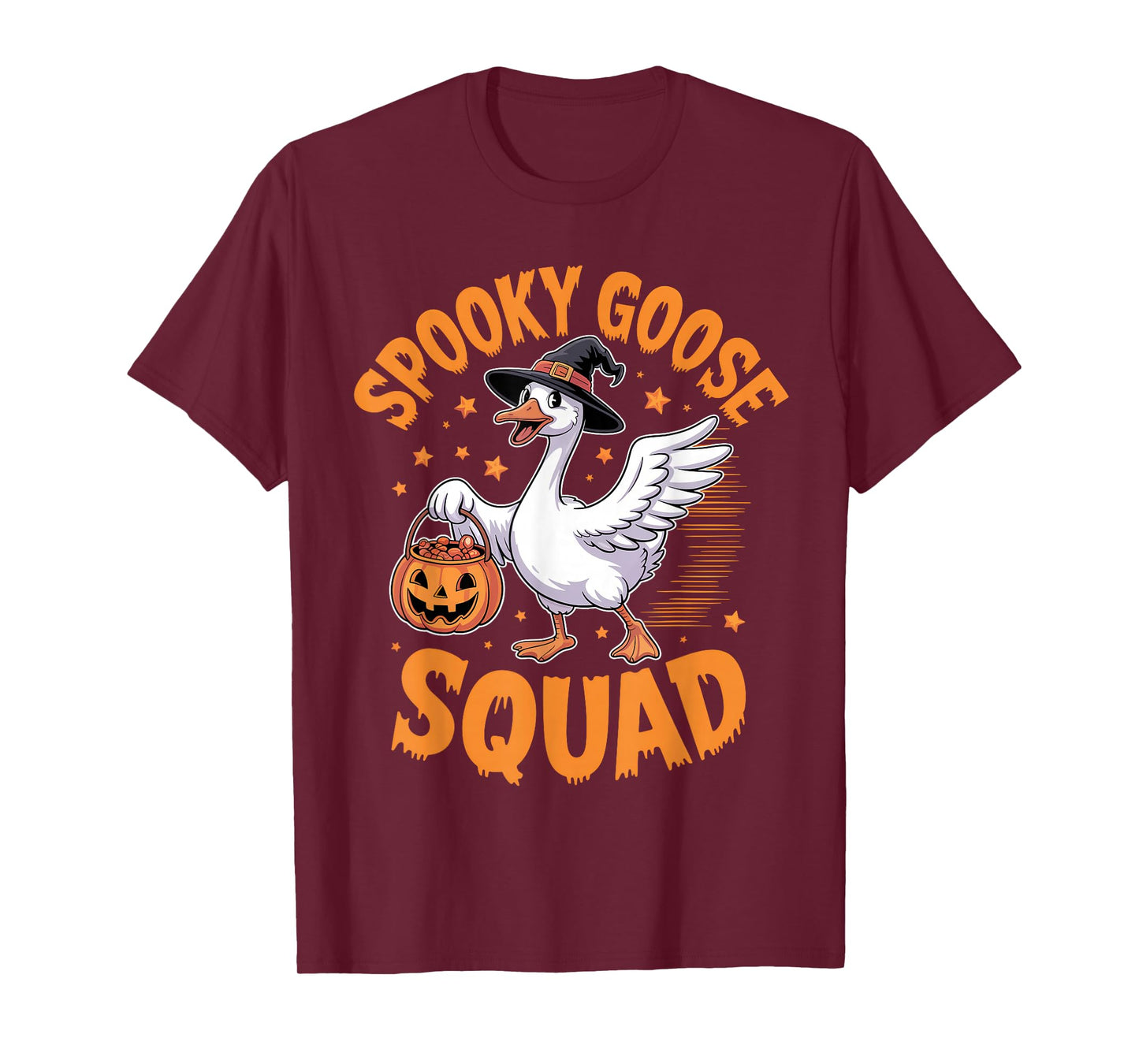 Spooky Goose Squad Funny Halloween Honktastic Haunt Crew Tee T-Shirt