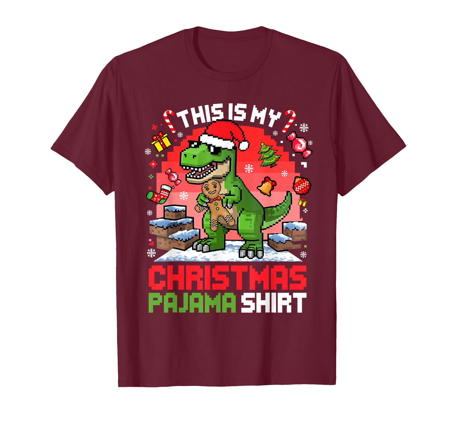 This is My Christmas Pajama Shirt Holiday T-rex Dinosaur T-Shirt