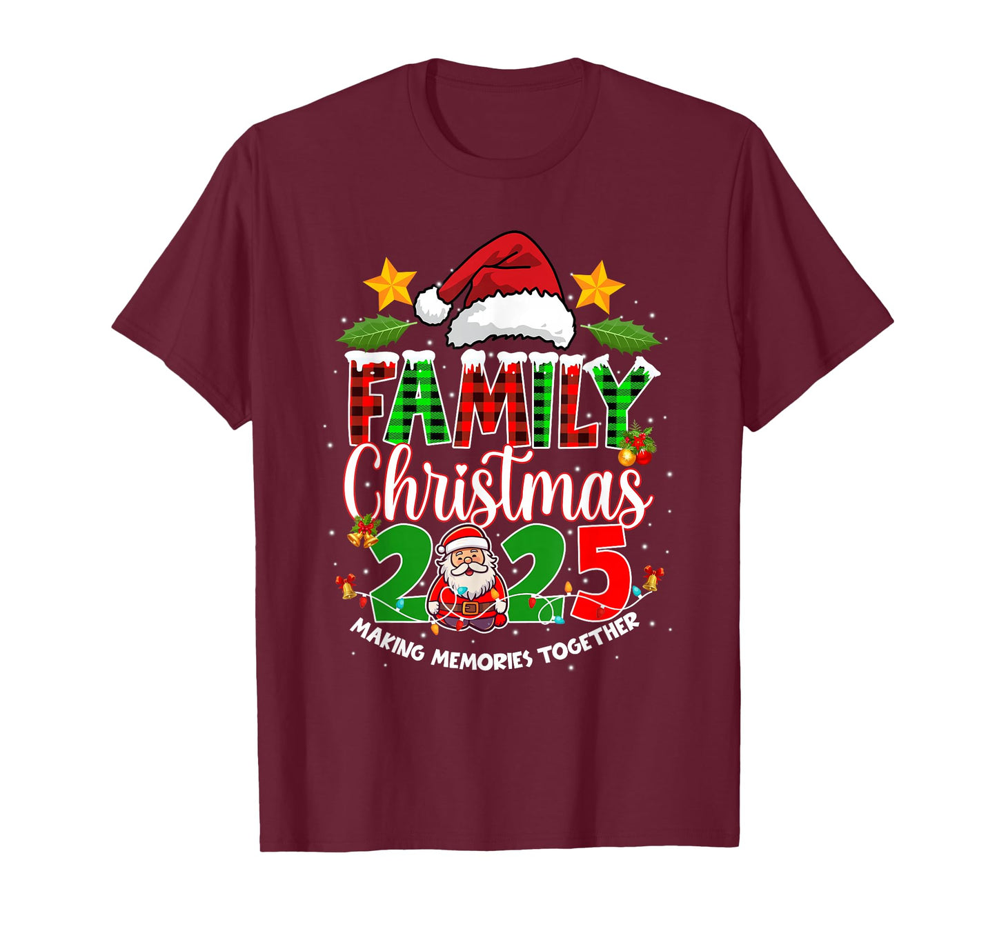 Family Christmas 2025 Matching Squad Santa Hat Xmas Pajama T-Shirt