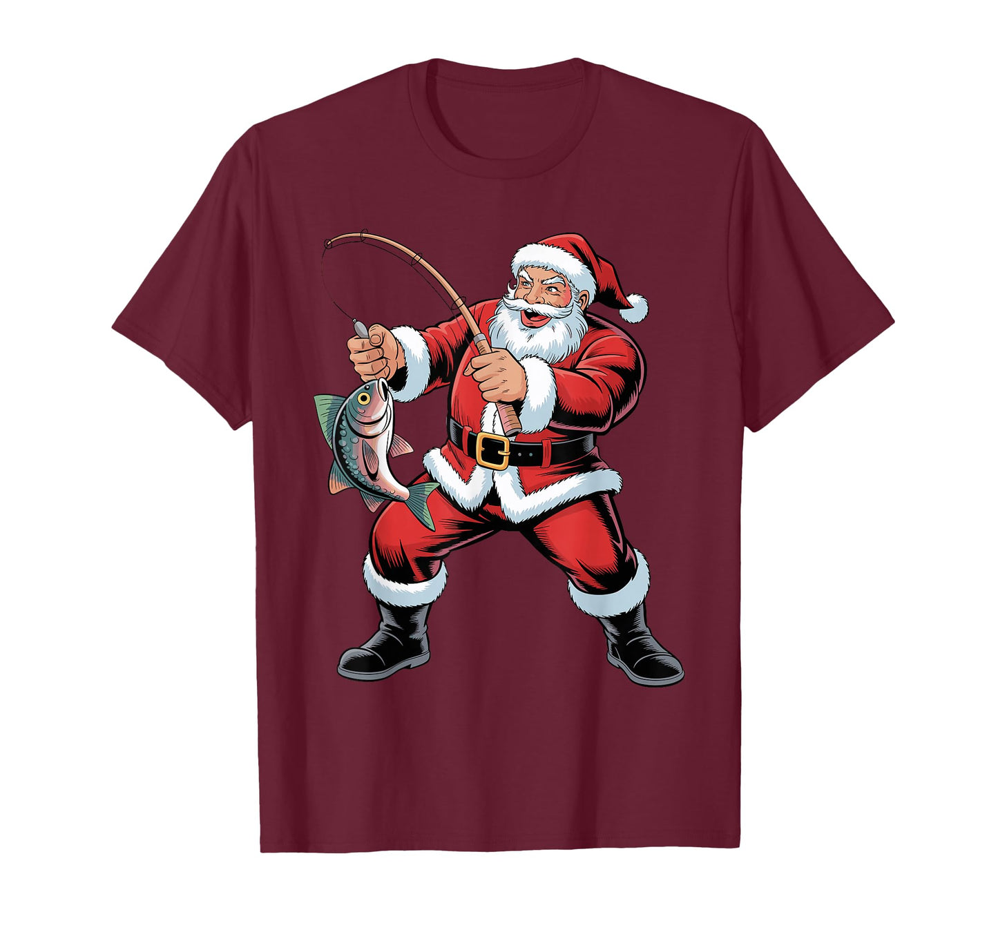 Fisherman Santa Funny Fishing Lovers Christmas Xmas Pajama T-Shirt
