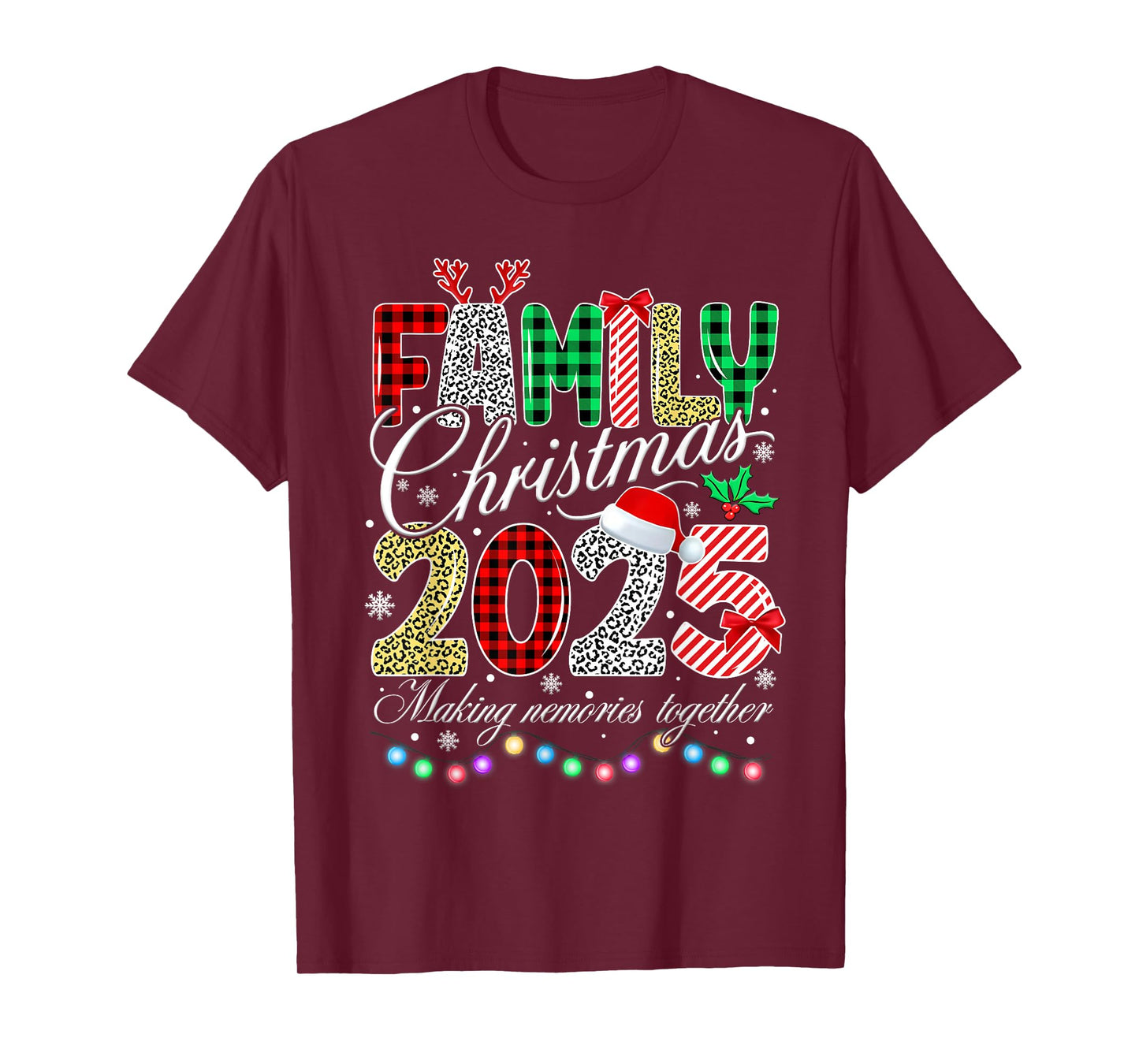 Family Christmas 2025 Making Memories Together Xmas Lights T-Shirt