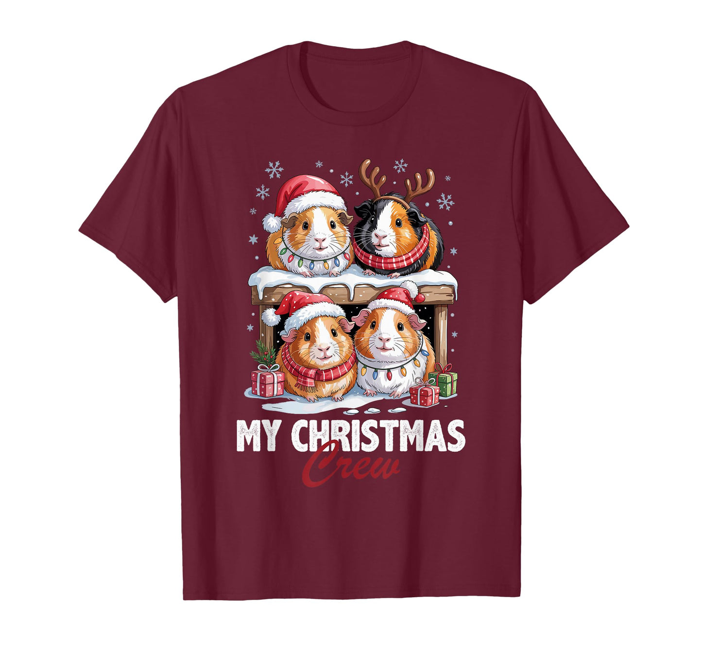 Guinea Pig Christmas Crew Cute Pet Lovers Funny Holiday T-Shirt