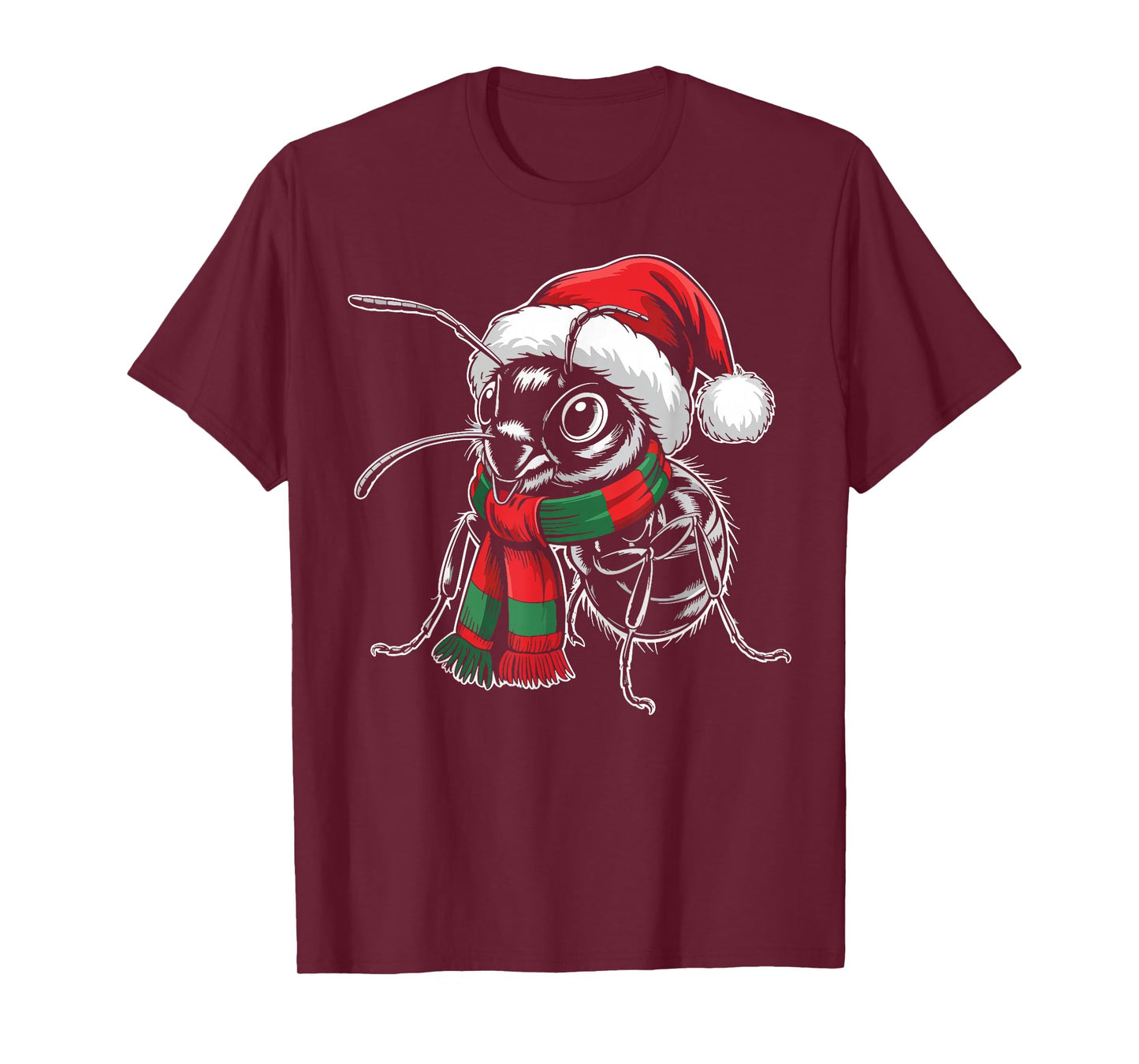 Ant Xmas Santa Hat Scarf Christmas Costume T-Shirt