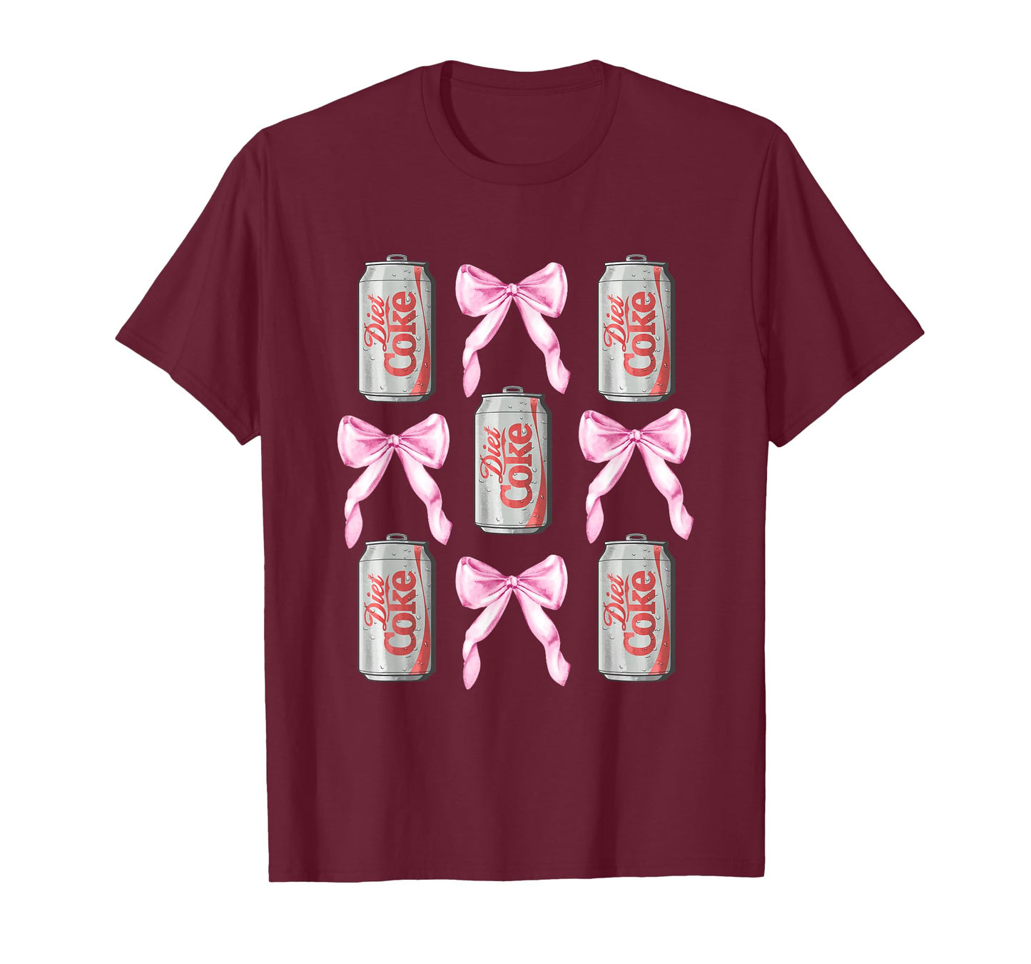 Coca-Cola Diet Coke & Pink Bows Collage Logo Vintage T-Shirt