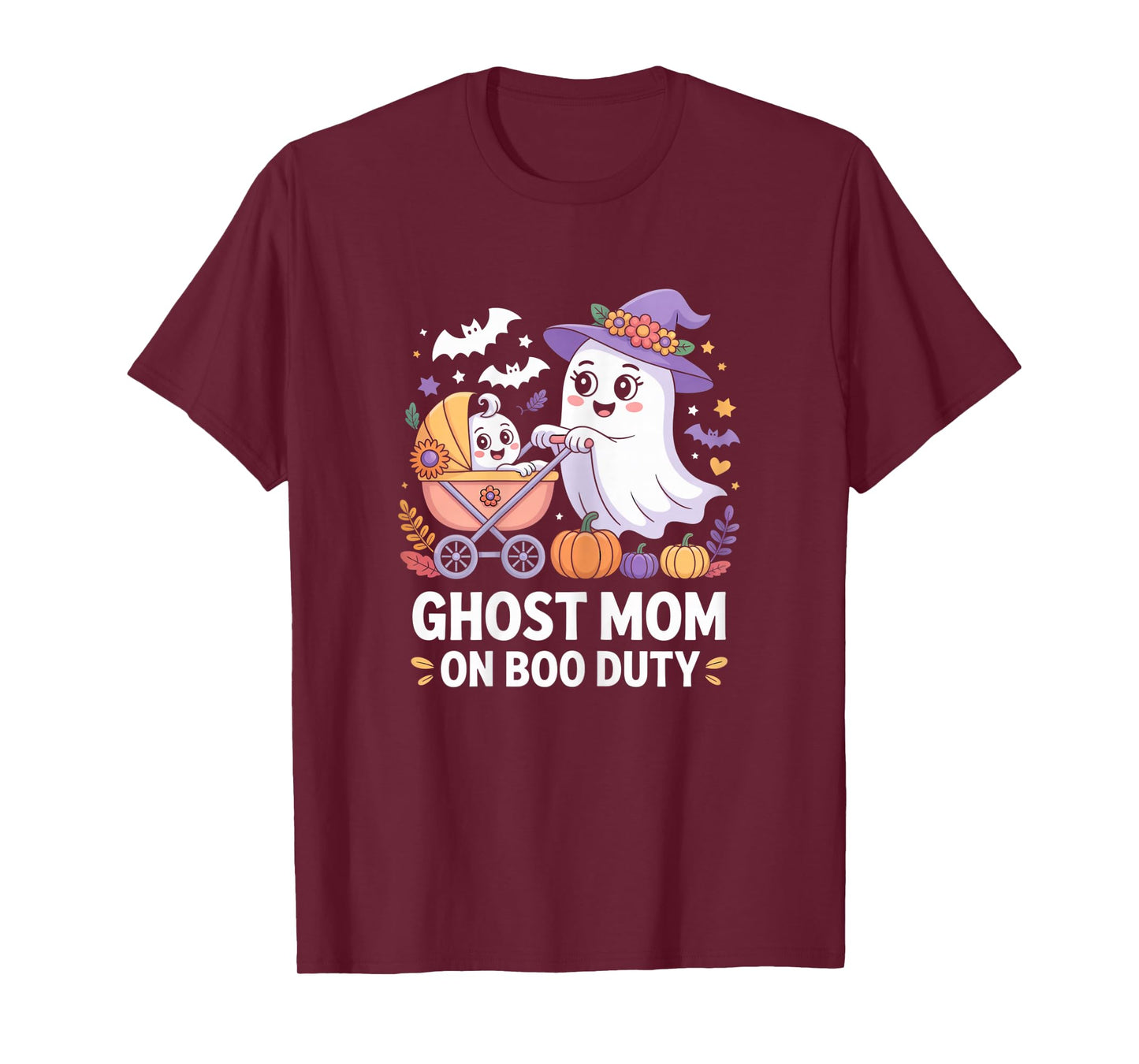 Ghost Mom On Boo Duty Cute Halloween Woman Mom Shirt T-Shirt