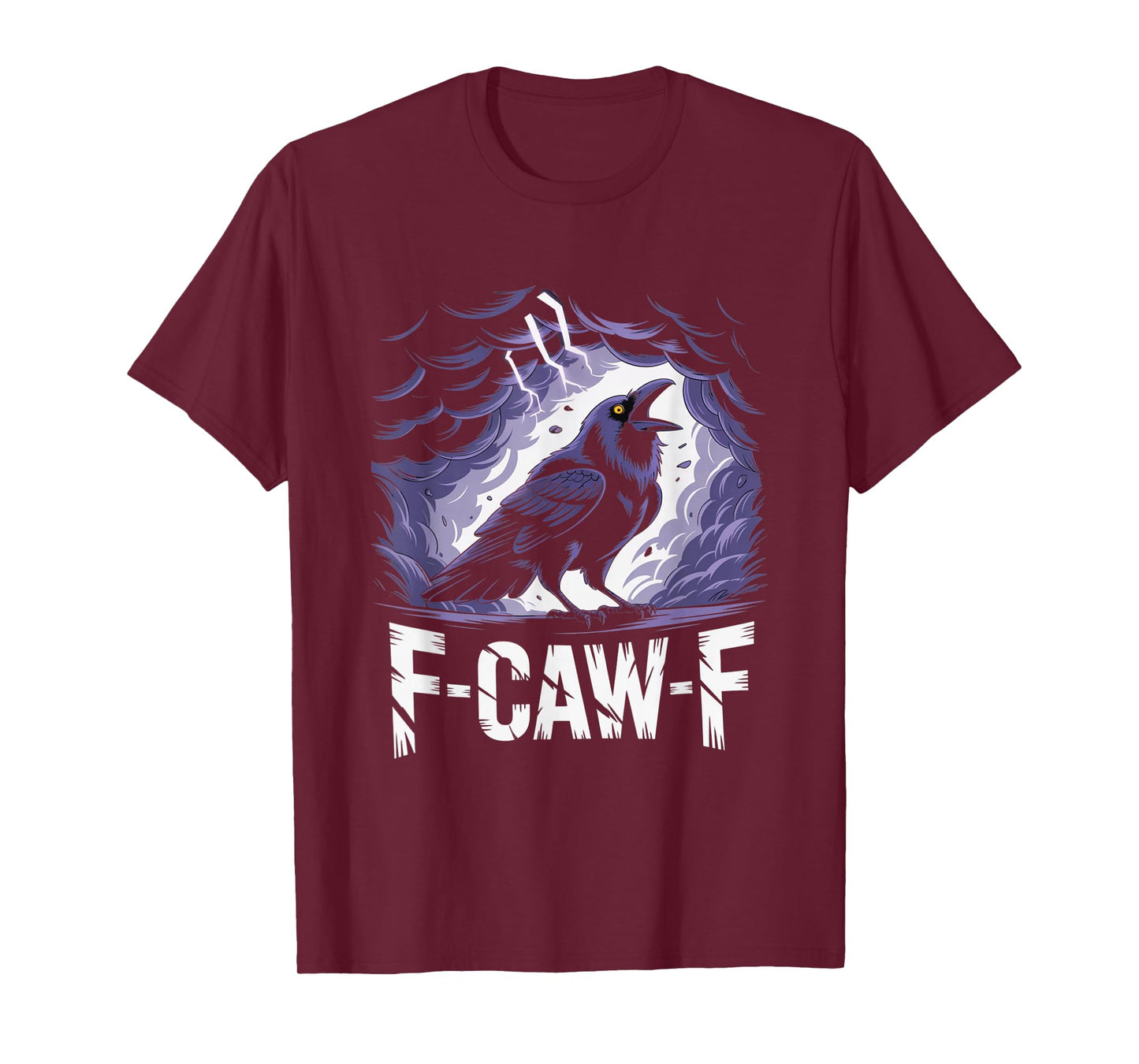 F-Caw-F Crow Funny Gothic Moon Black Bird Halloween T-Shirt