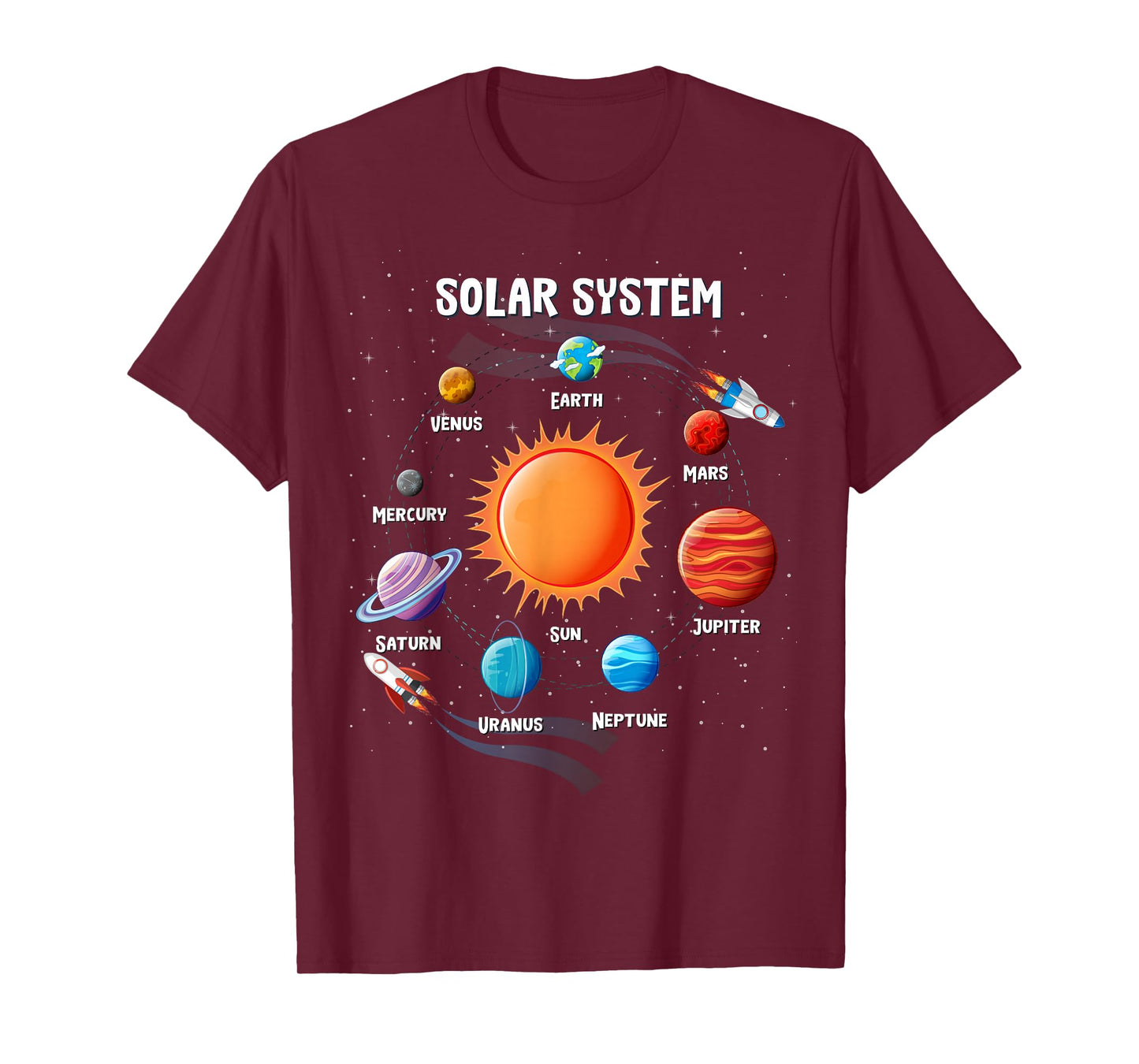 Funny Solar System Astronauts Space Video Games Men Women T-Shirt