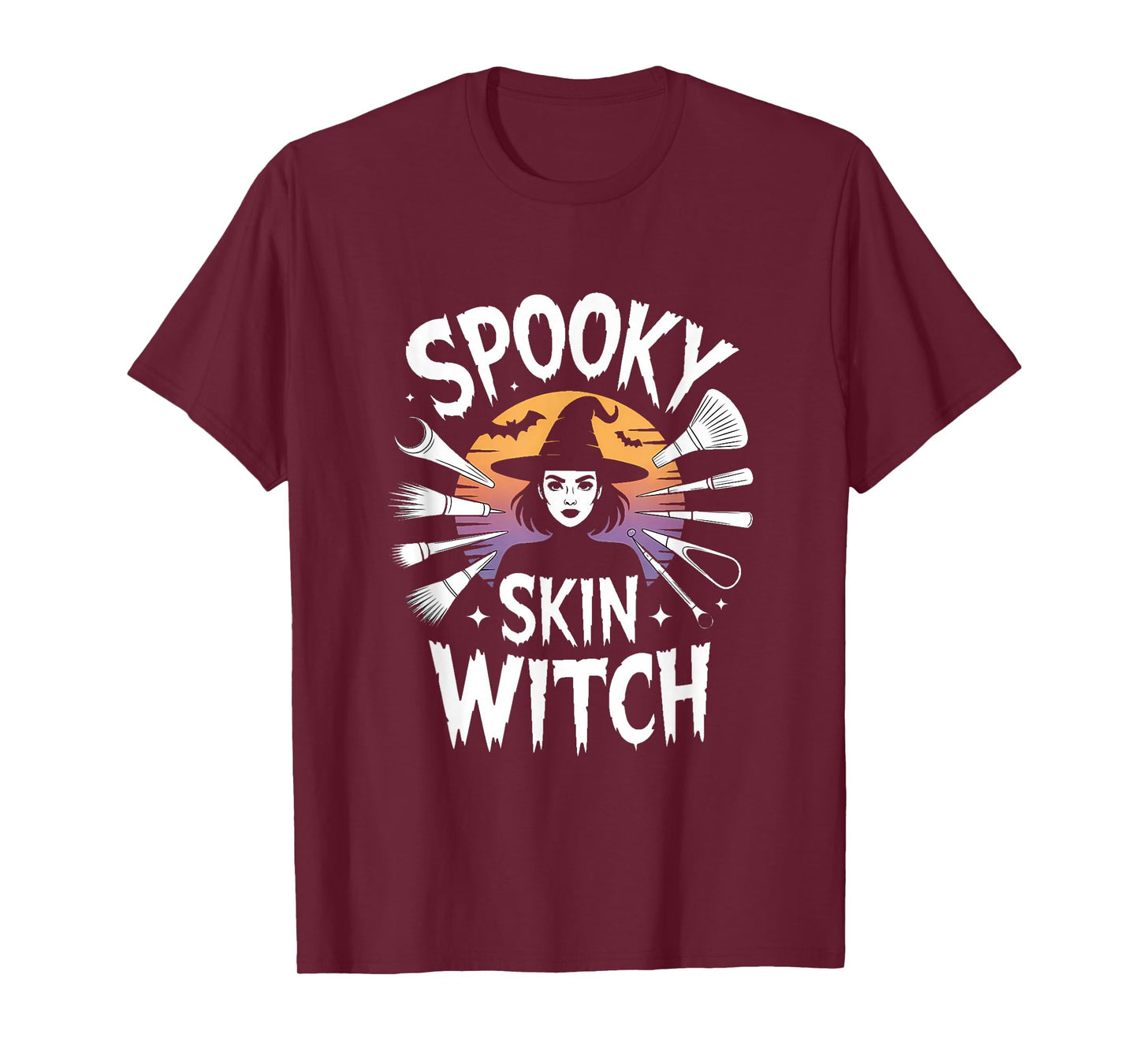 Spooky Skin Witch Halloween Esthetician Retro T-Shirt