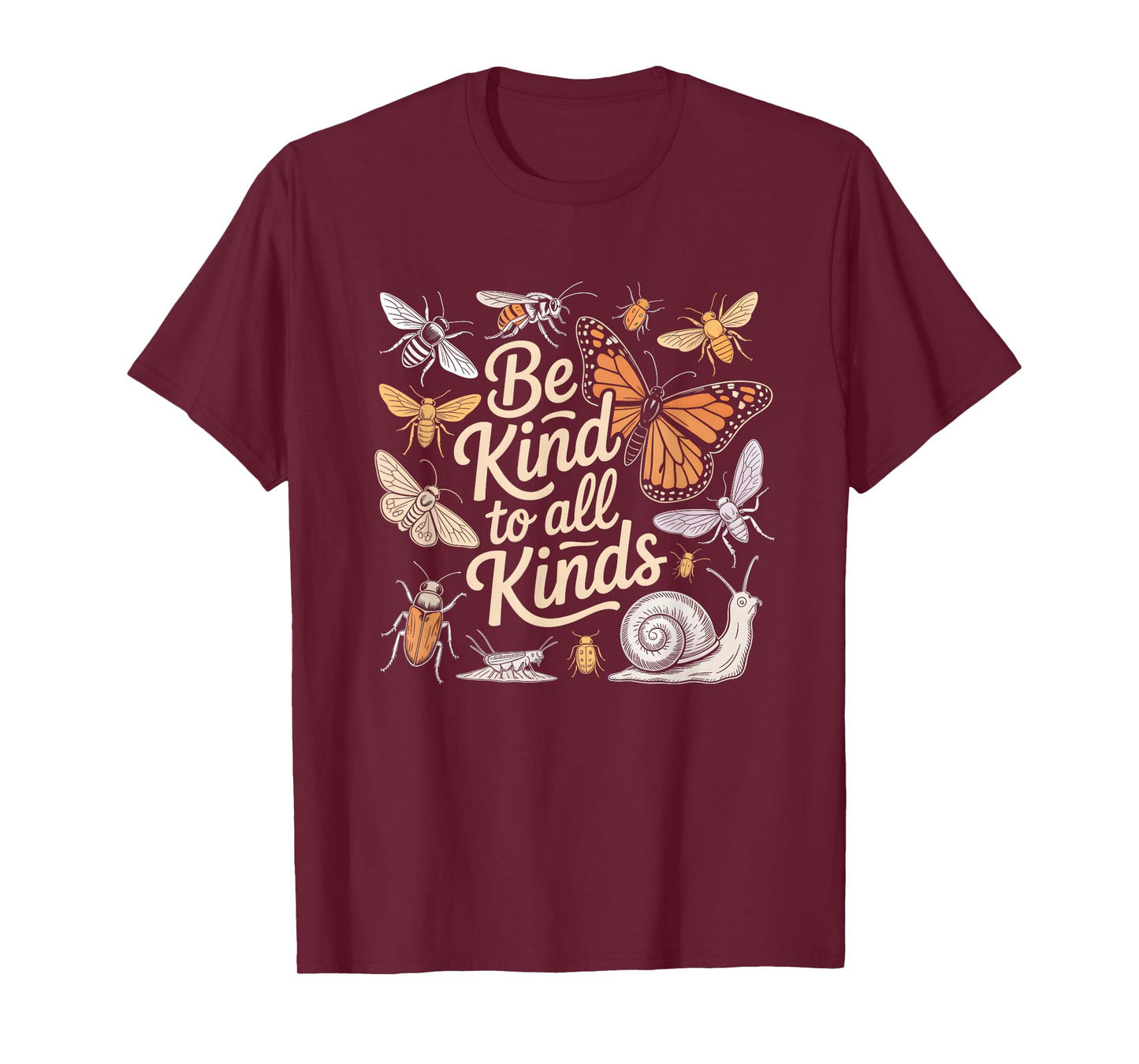 Vintage Be-Kind To All Kinds Bugs Entomology Entomologist T-Shirt
