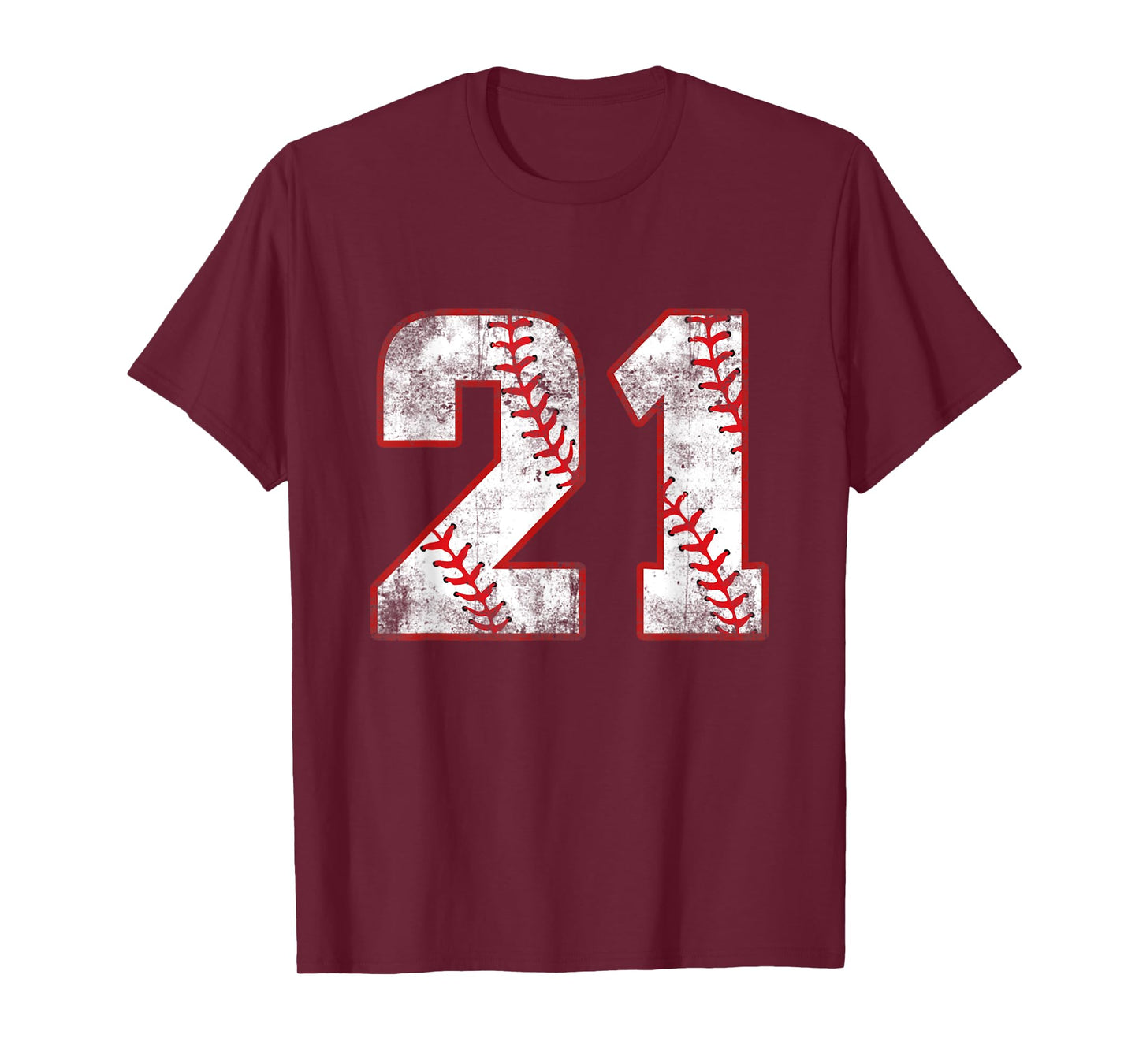 Vintage Baseball 21 Jersey Number T-Shirt