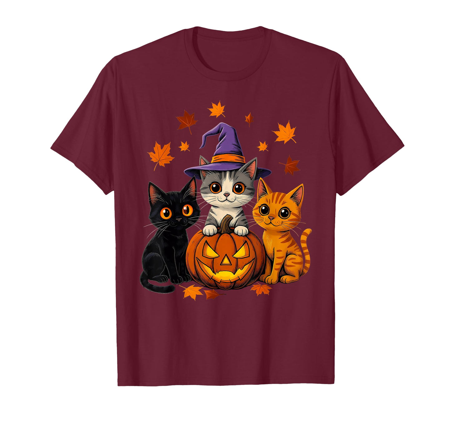 Halloween Kittens and Pumpkin Spooky Cats Lover Men Women T-Shirt