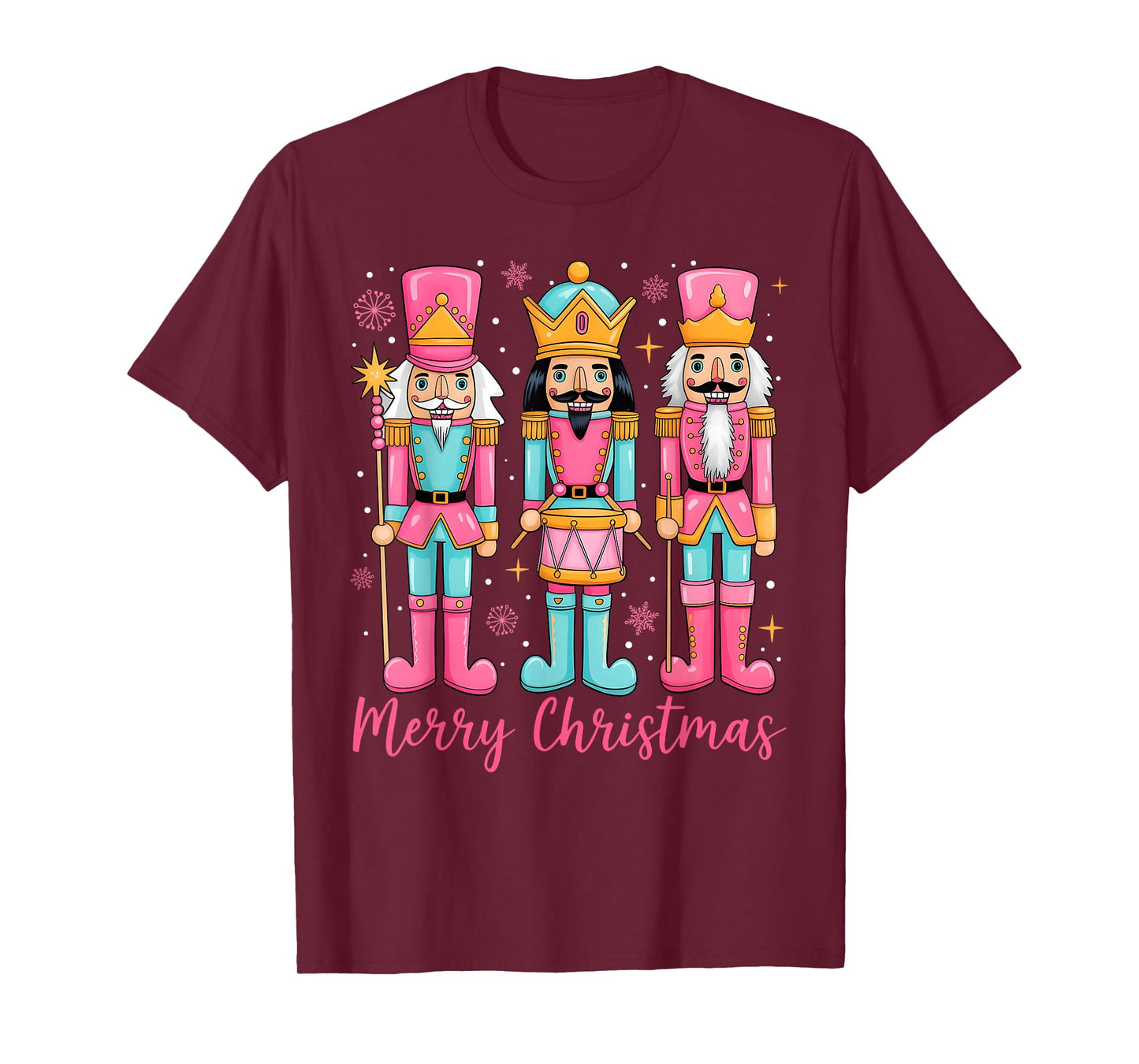 Pink Nutcracker Squad Christmas Ballet Dance Women Kids Girl T-Shirt