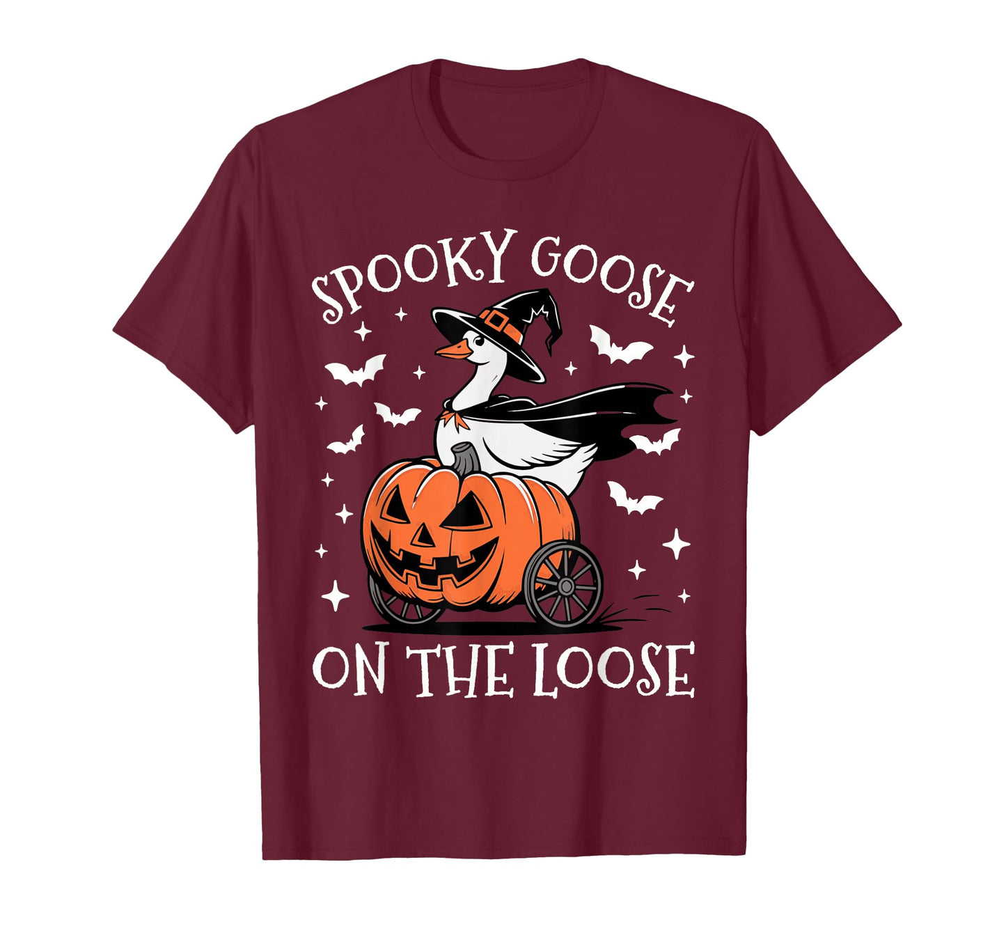 Spooky Goose On The Loose Funny Goose Witch Animal Halloween T-Shirt