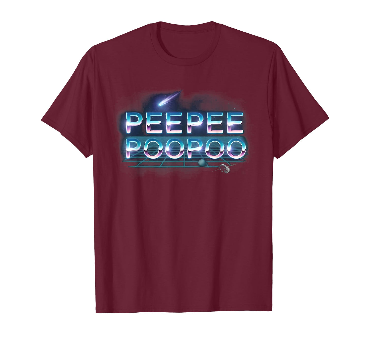 Peepeepoopoo Black Retro Humor T-Shirt, Unisex-Adults, Small