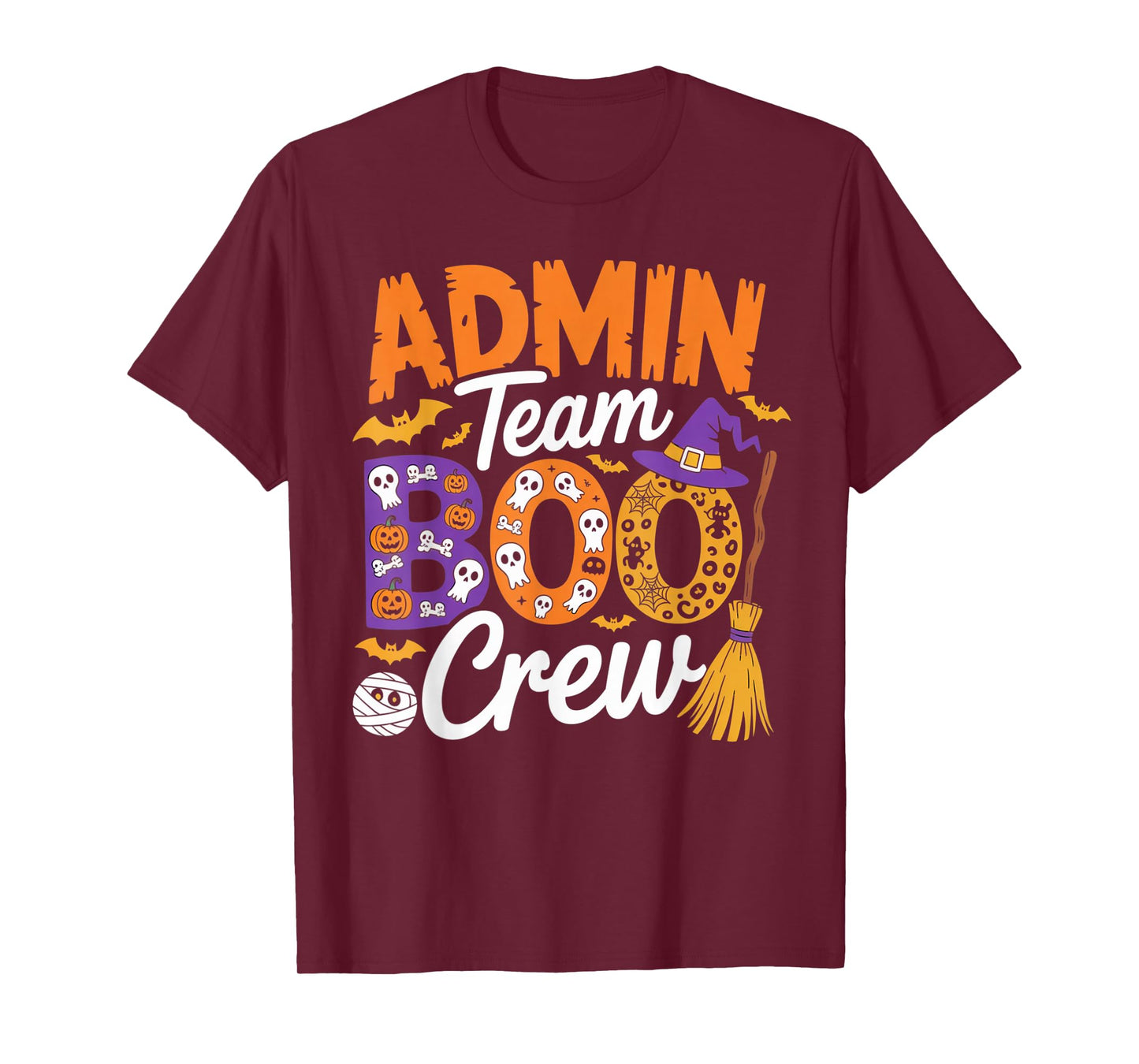 Admin Team Boo Crew Funny Halloween Outfit for Coworkers T-Shirt
