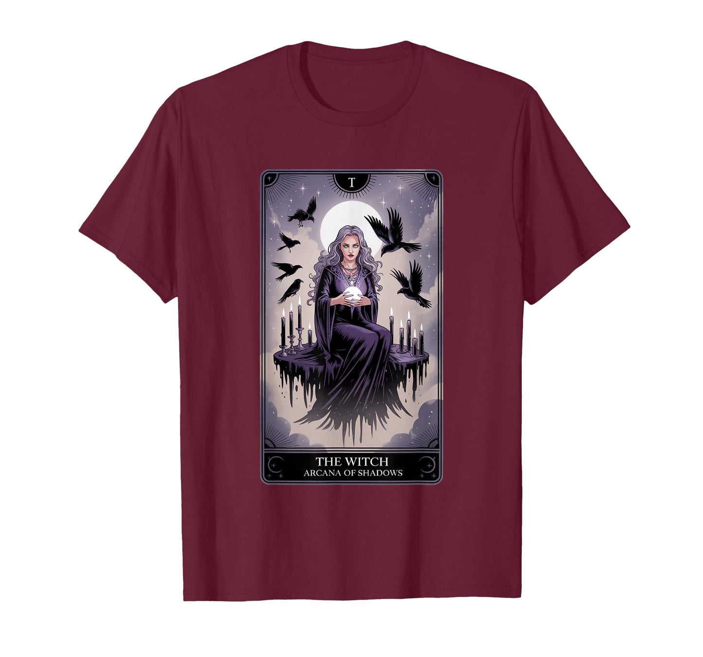 The Witch Arcana Gothic Tarot Card Mystic Halloween Design T-Shirt