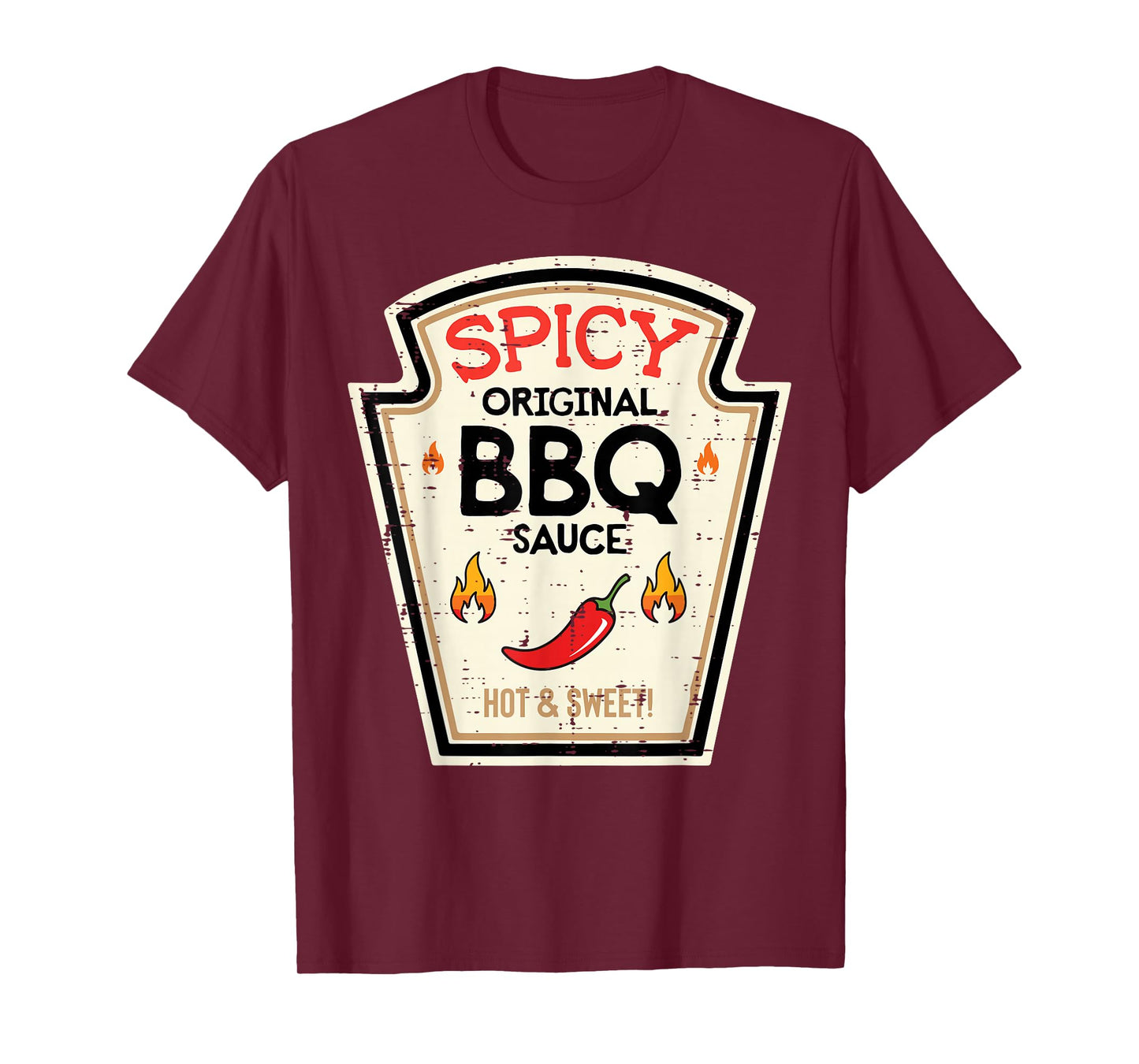 Halloween Spicy BBQ Sauce Funny Food Costume Men Women Kids T-Shirt