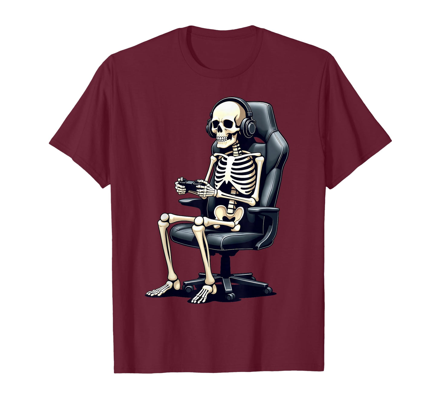 Halloween Skeleton Gamer Video Gaming Boys Girls Men Women T-Shirt