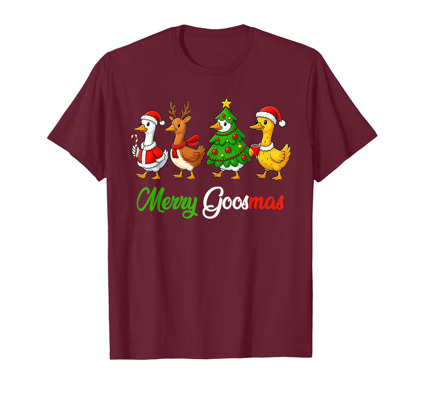 Merry Goosmas Funny Christmas Goose Holiday T-Shirt