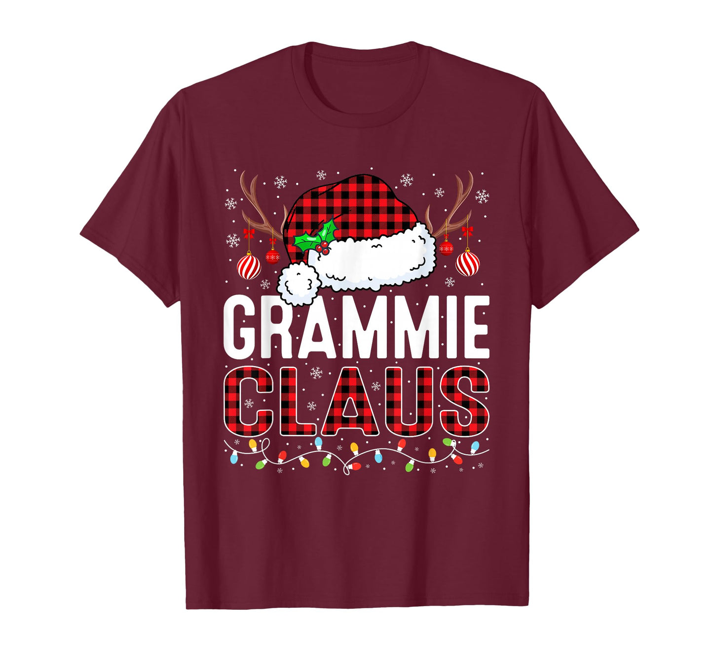 Christmas Lights Grammie Claus Family Matching Xmas Pajama T-Shirt