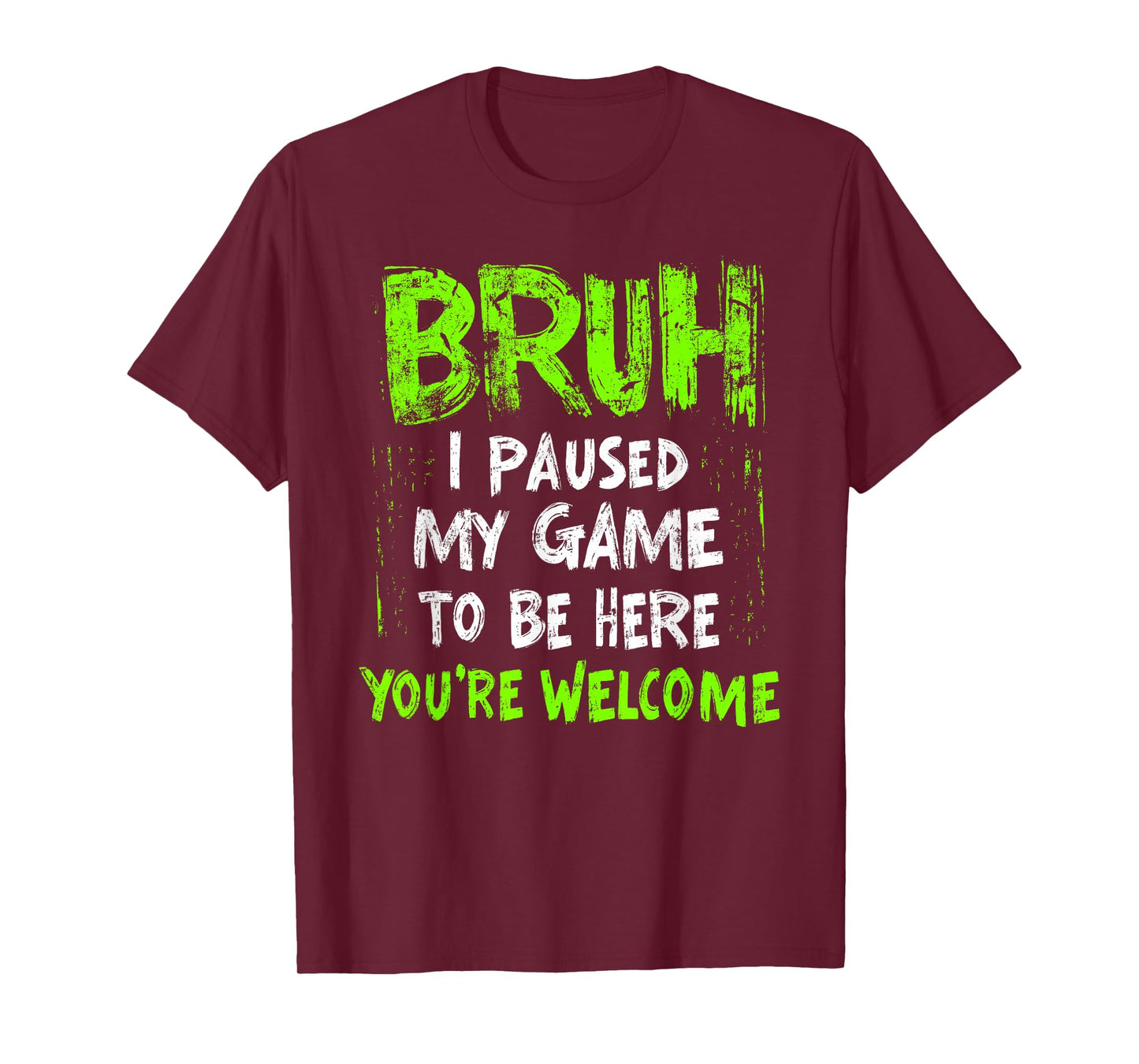 Funny Video Gamer Bruh I Paused My Game Teen Boys Gaming T-Shirt