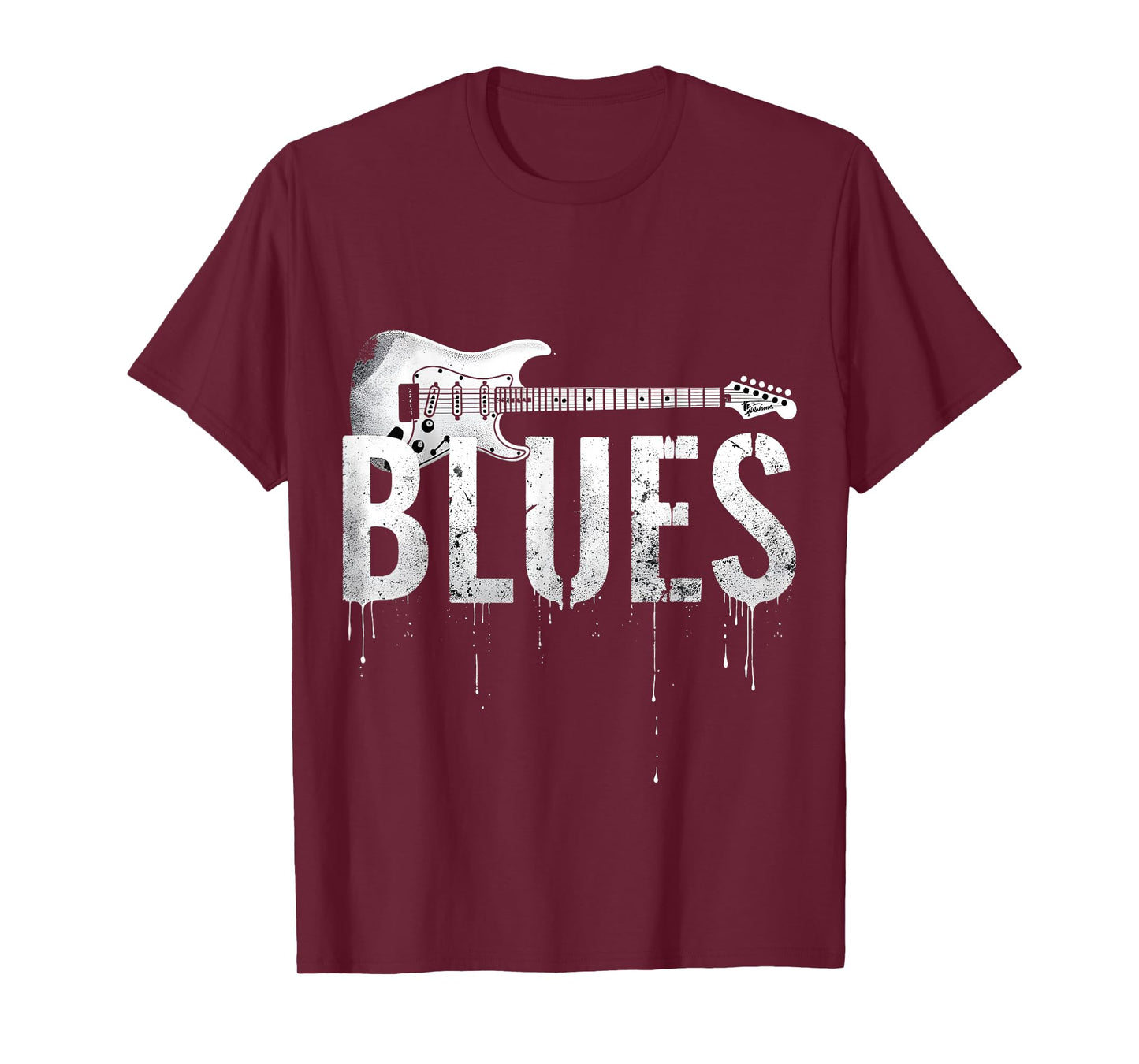 Distressed Electric Guitar Blues Music T-Shirt