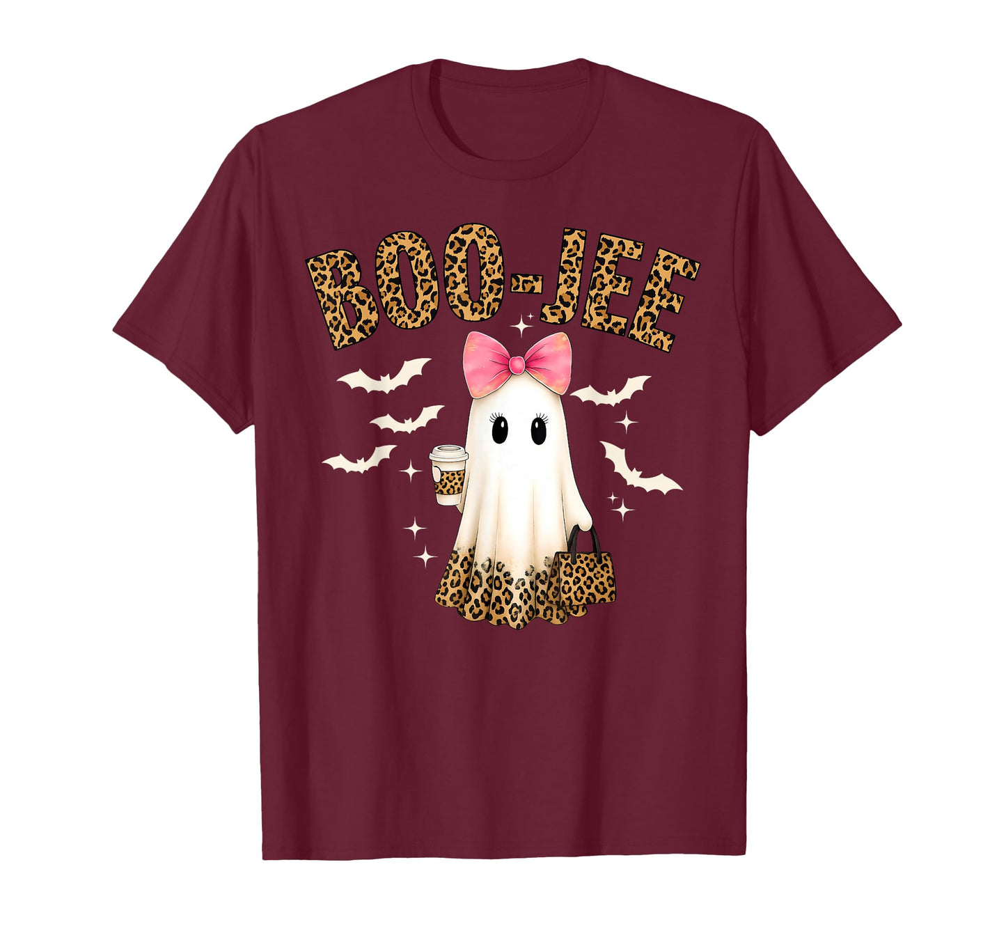 Boo JEE Boujee Pink Ghost Halloween October Vibes T-Shirt