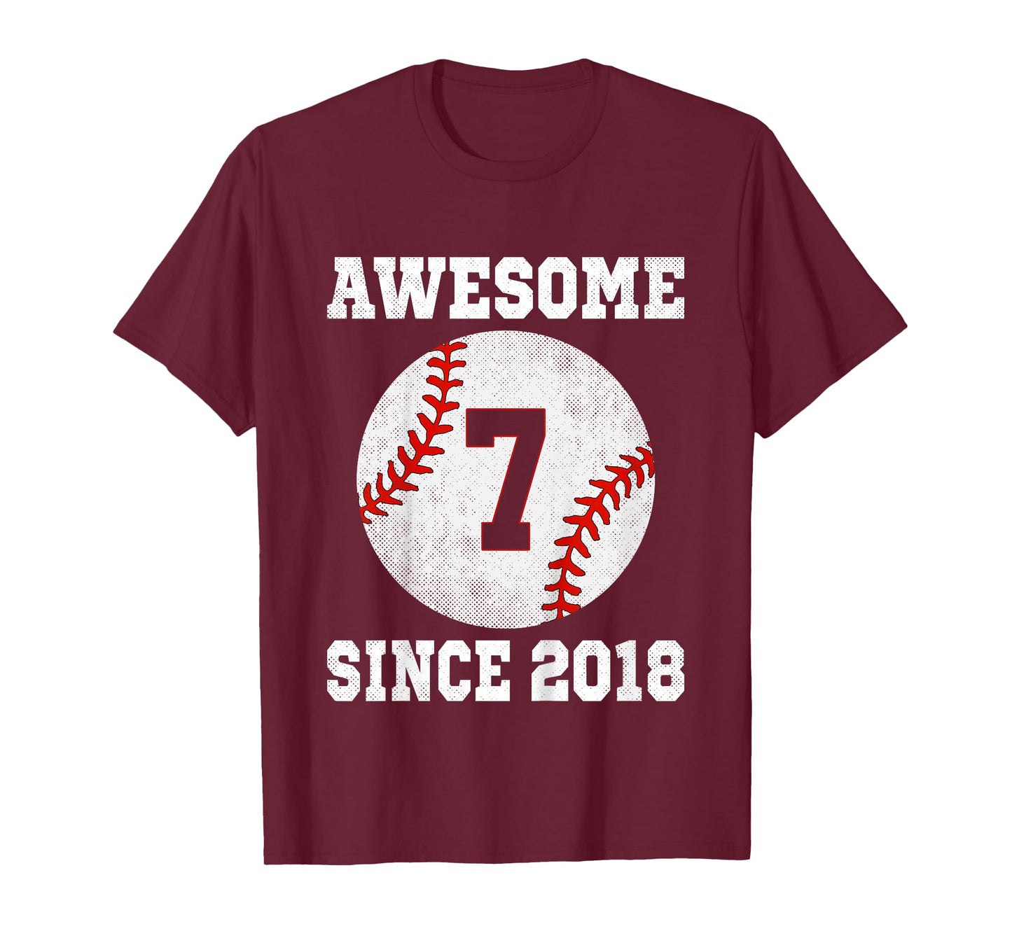 Kids 7th Birthday Baseball Player 7 Years Old Vintage Sports T-Shirt